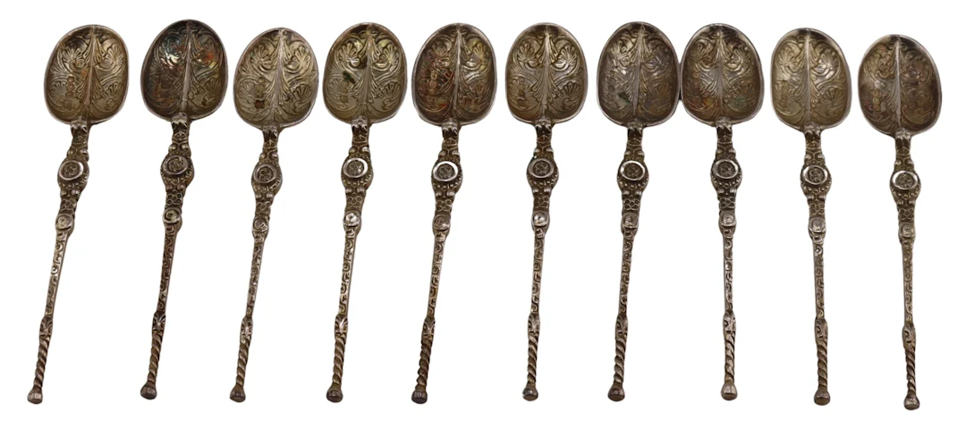 SILVER. (10) Thomas Bradbury & Sons Spoons.