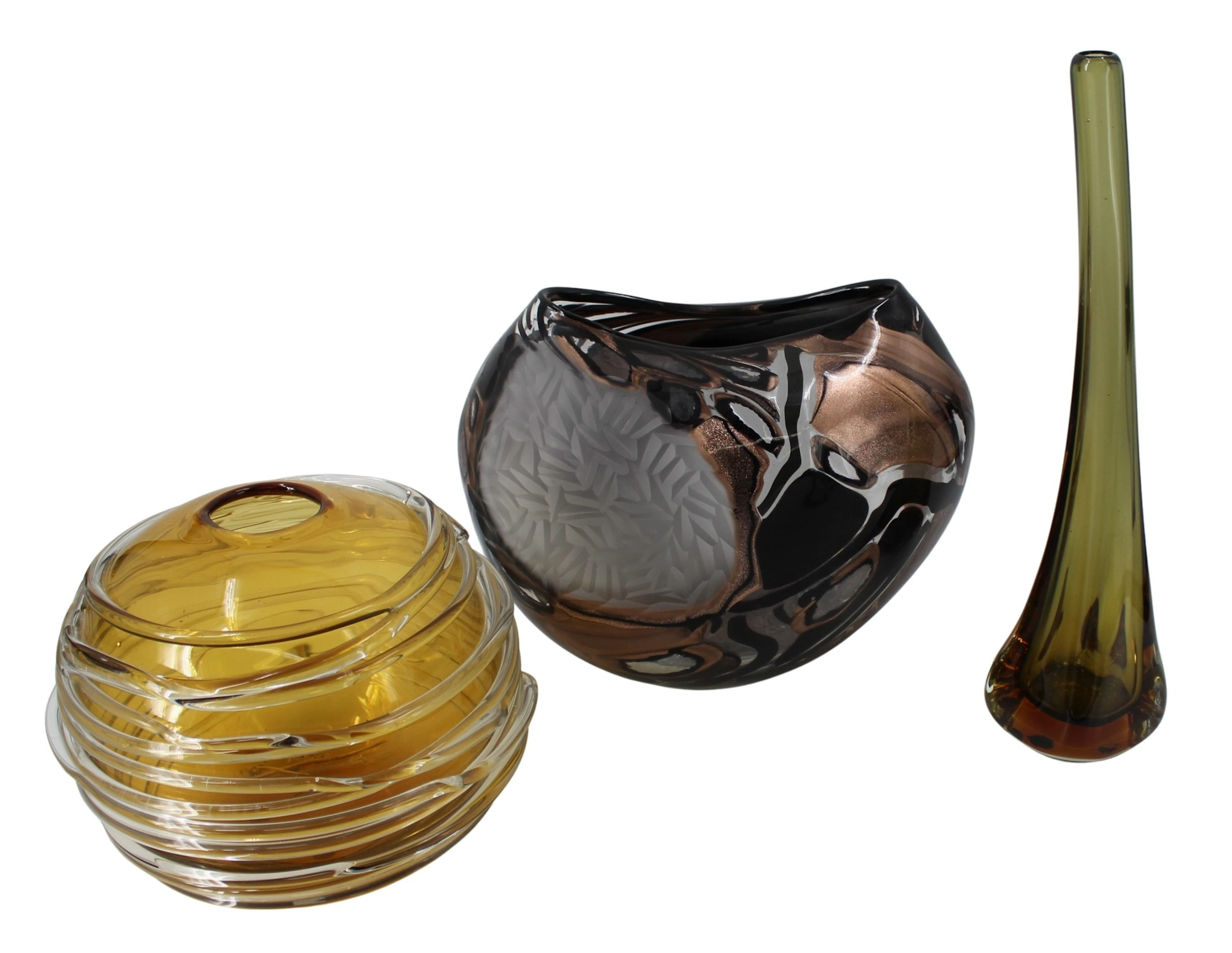 Group of Three Art Glass Vases Inc. Barbini