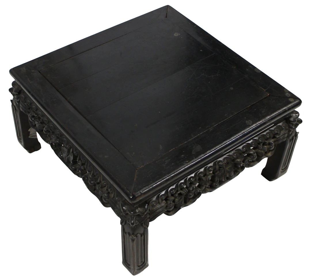 Antique Chinese Carved Hardwood Low Table.