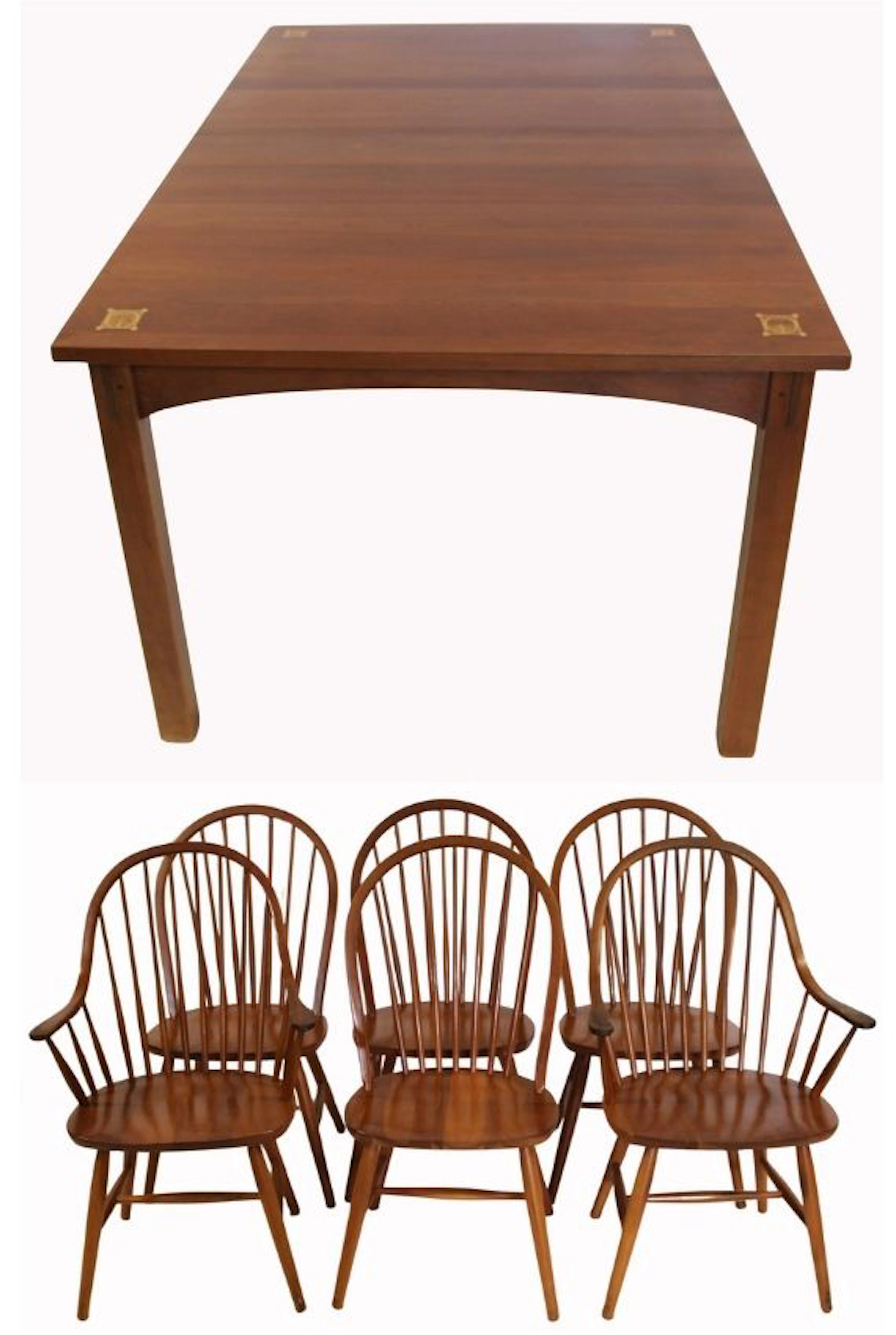Stickley Audi Cherrywood Inlaid Dining Table and
