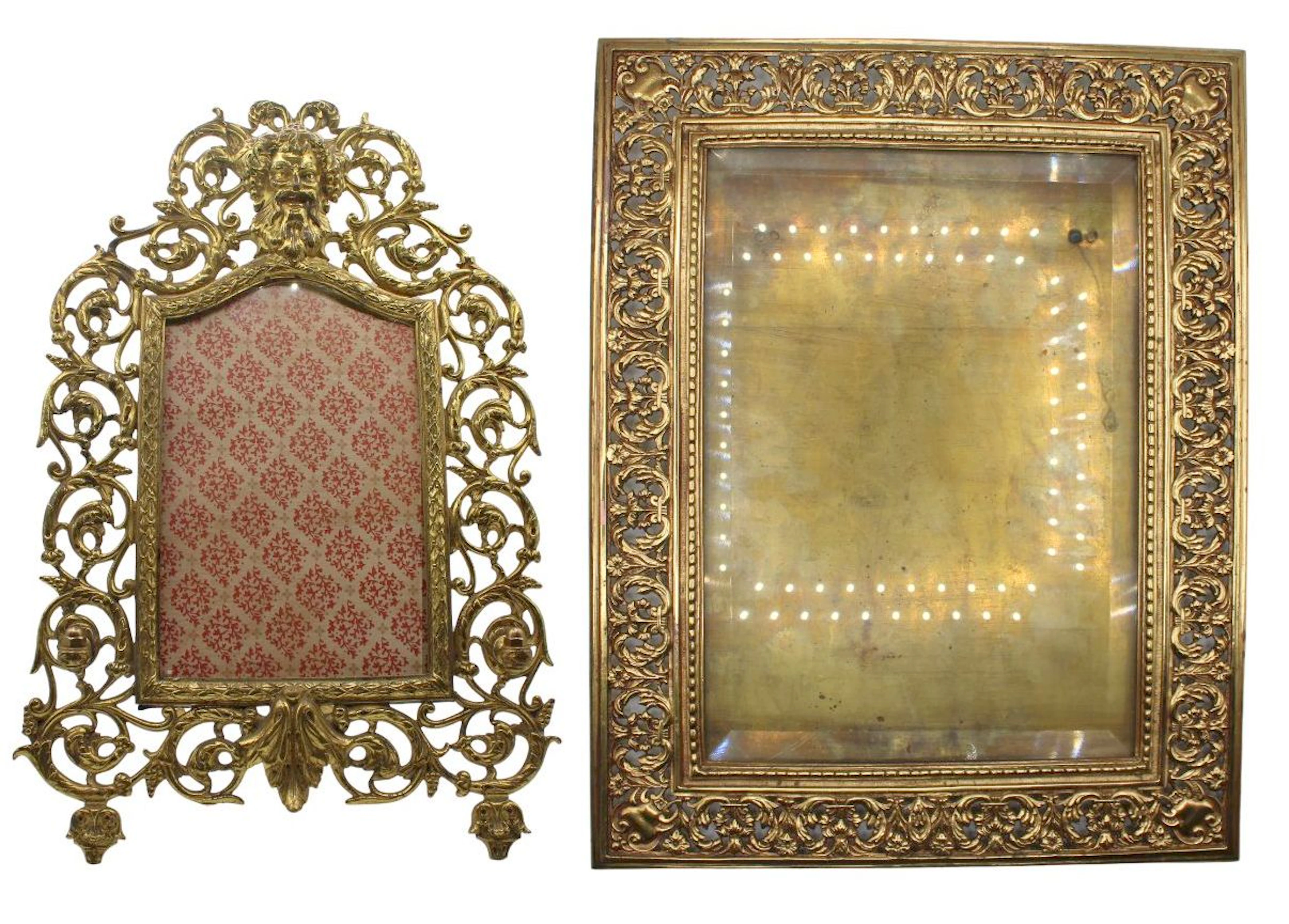 (2) Bronze Frames with Scroll Work Design.