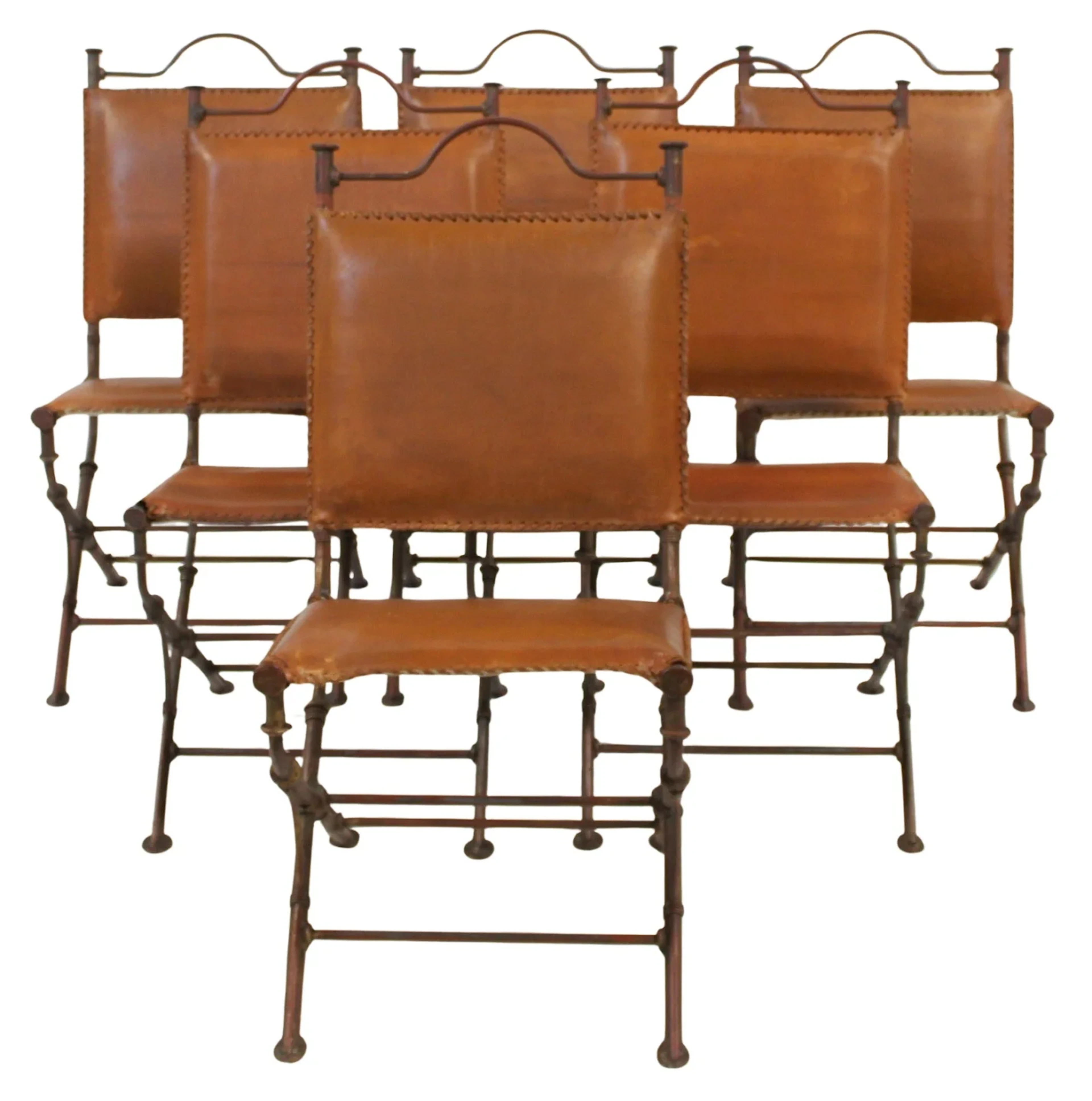 ILANA GOOR ,6 Metal Savonarola Style Chairs