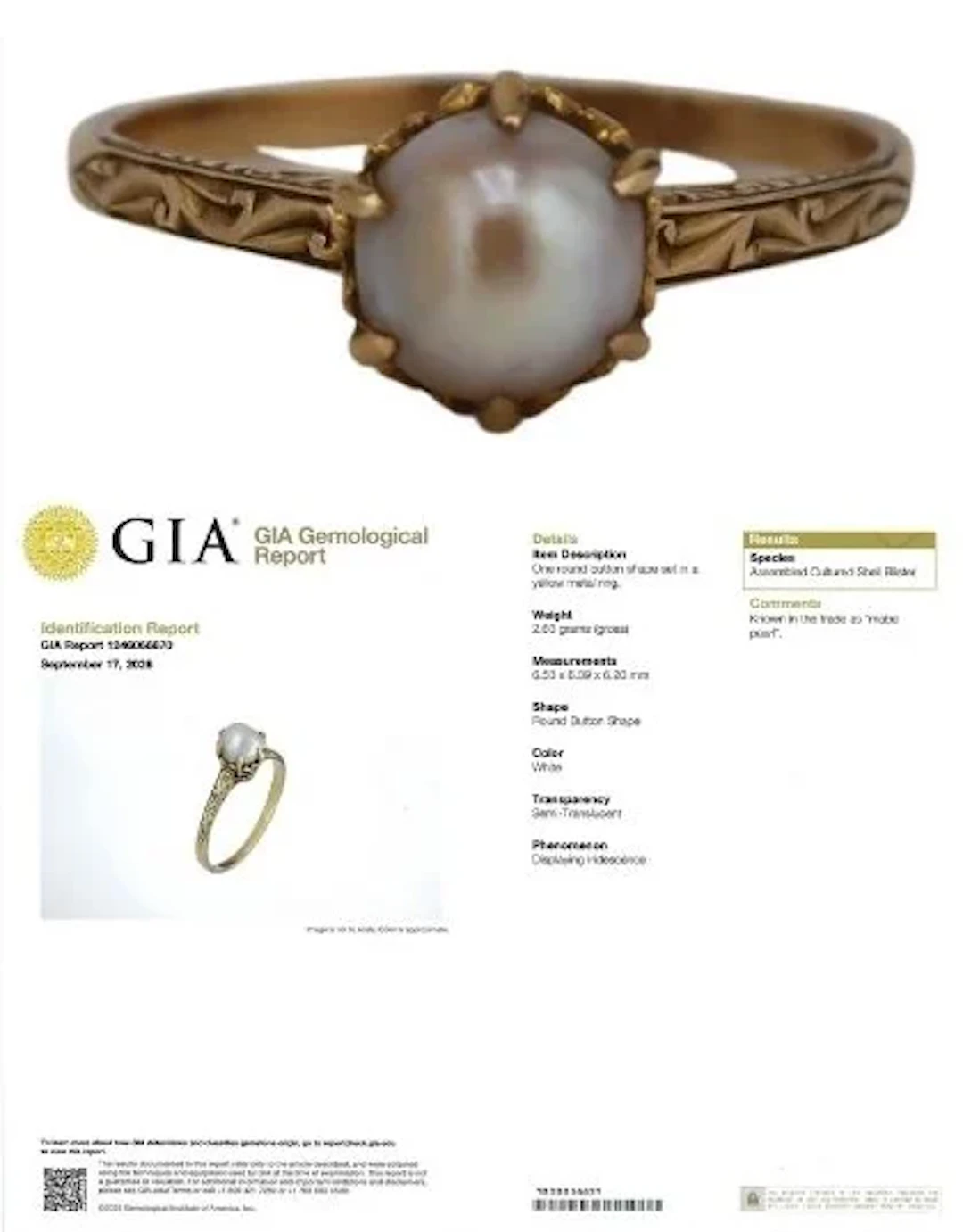 JEWELRY. Art Deco 14kt Gold and Pearl Ring.