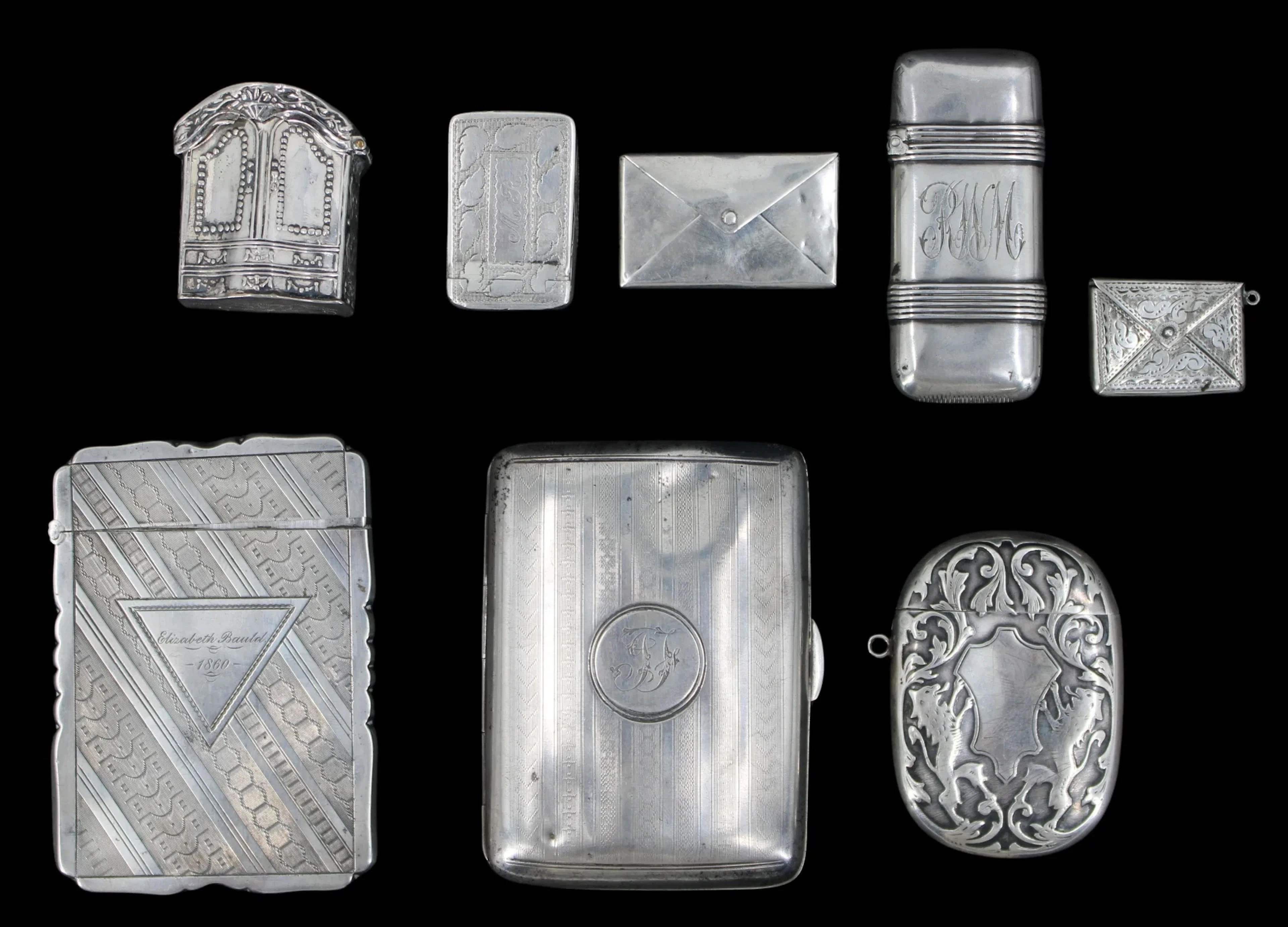 SILVER. Collection of (8) Silver Objects.