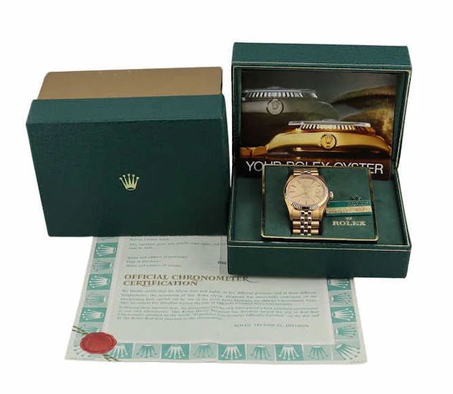 JEWELRY. Rolex Datejust 18kt Ref. 16018 Box Papers