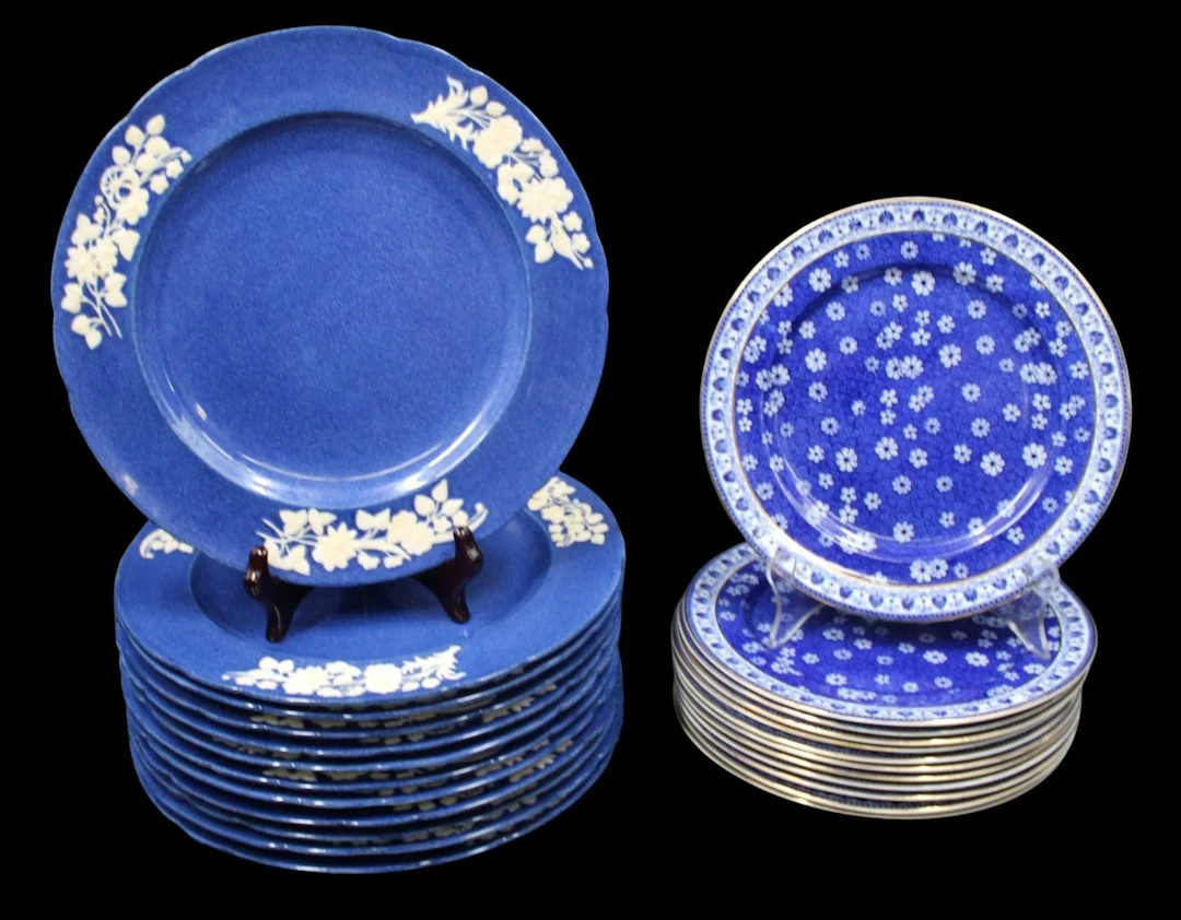 12 Spode Porcelain Plates & 12 J. Maddock Plates