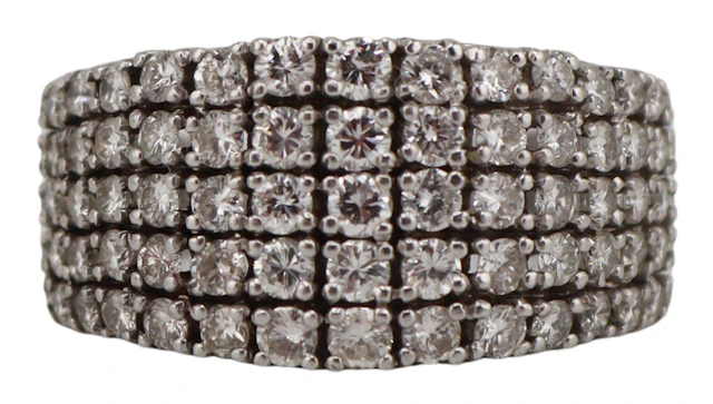 JEWELRY. Platinum and Diamond Tapered Ring.