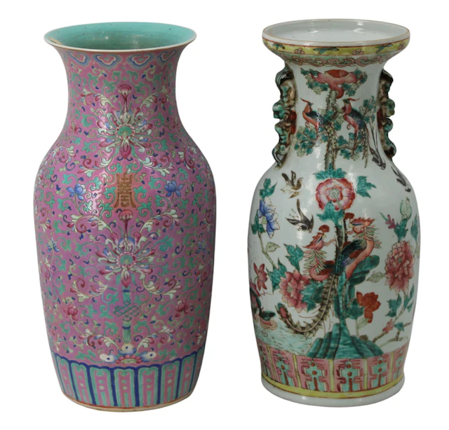 (2) Chinese Porcelain Famille Rose Enamel