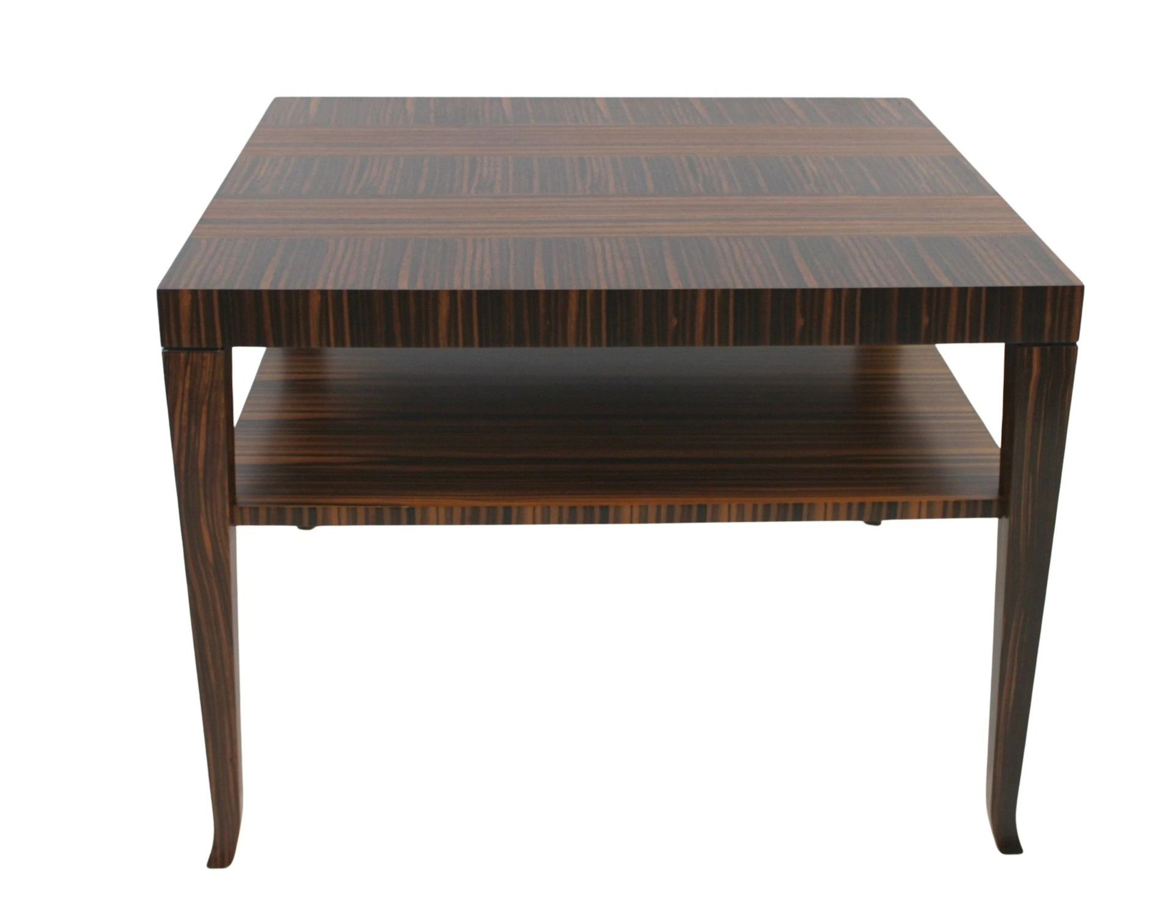 JOHN WIDDICOMB Signed Zebra Wood Table.