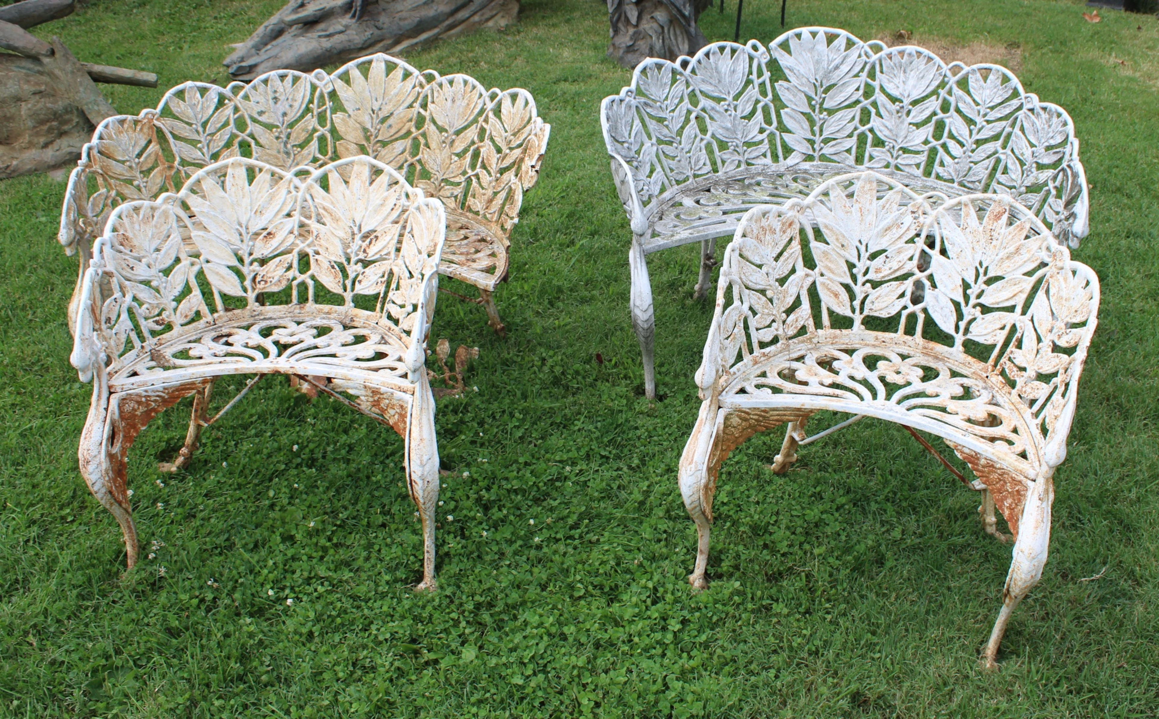 Victorian Cast Iron Acanthus Leaf Benches & Chairs