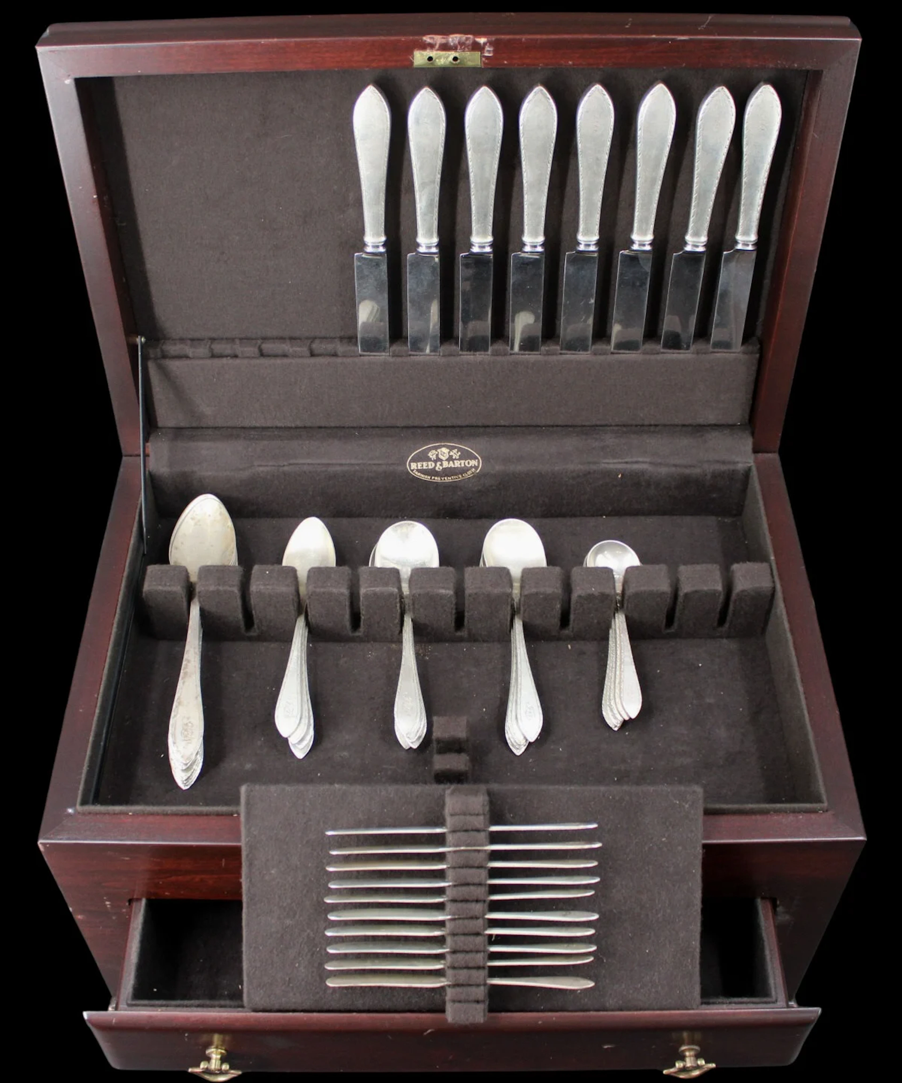 STERLING. Monogrammed Tiffany & Co. Feather Edge