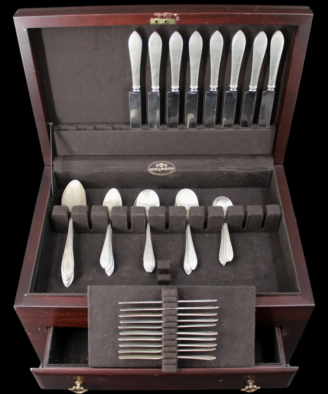 STERLING. Monogrammed Tiffany & Co. Feather Edge