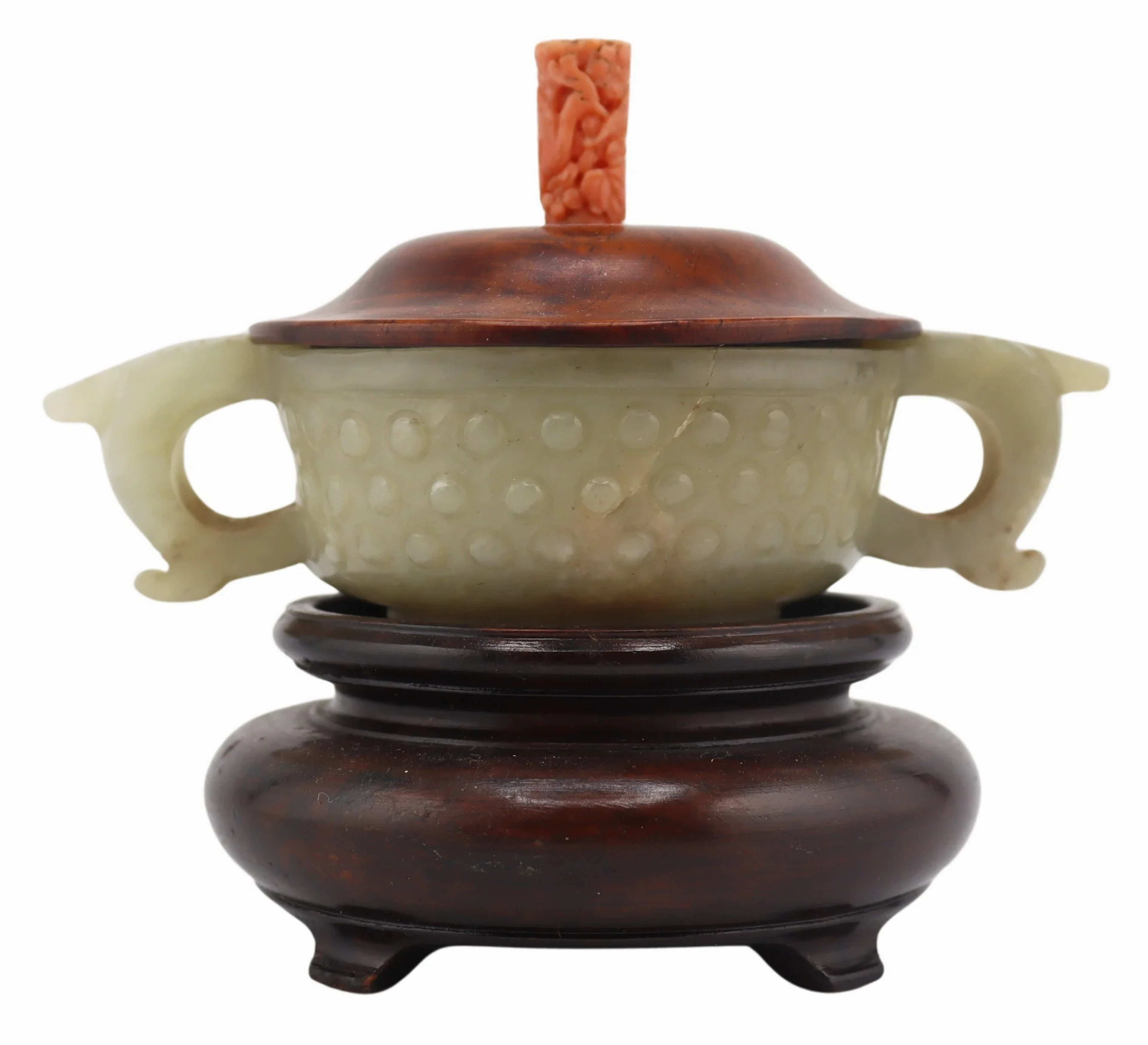 Chinese Archaistic Style Handled Jade Cup.