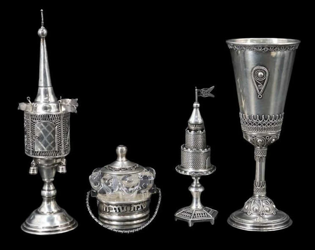 JUDAICA. (4) Assorted Sterling Judaica Items.