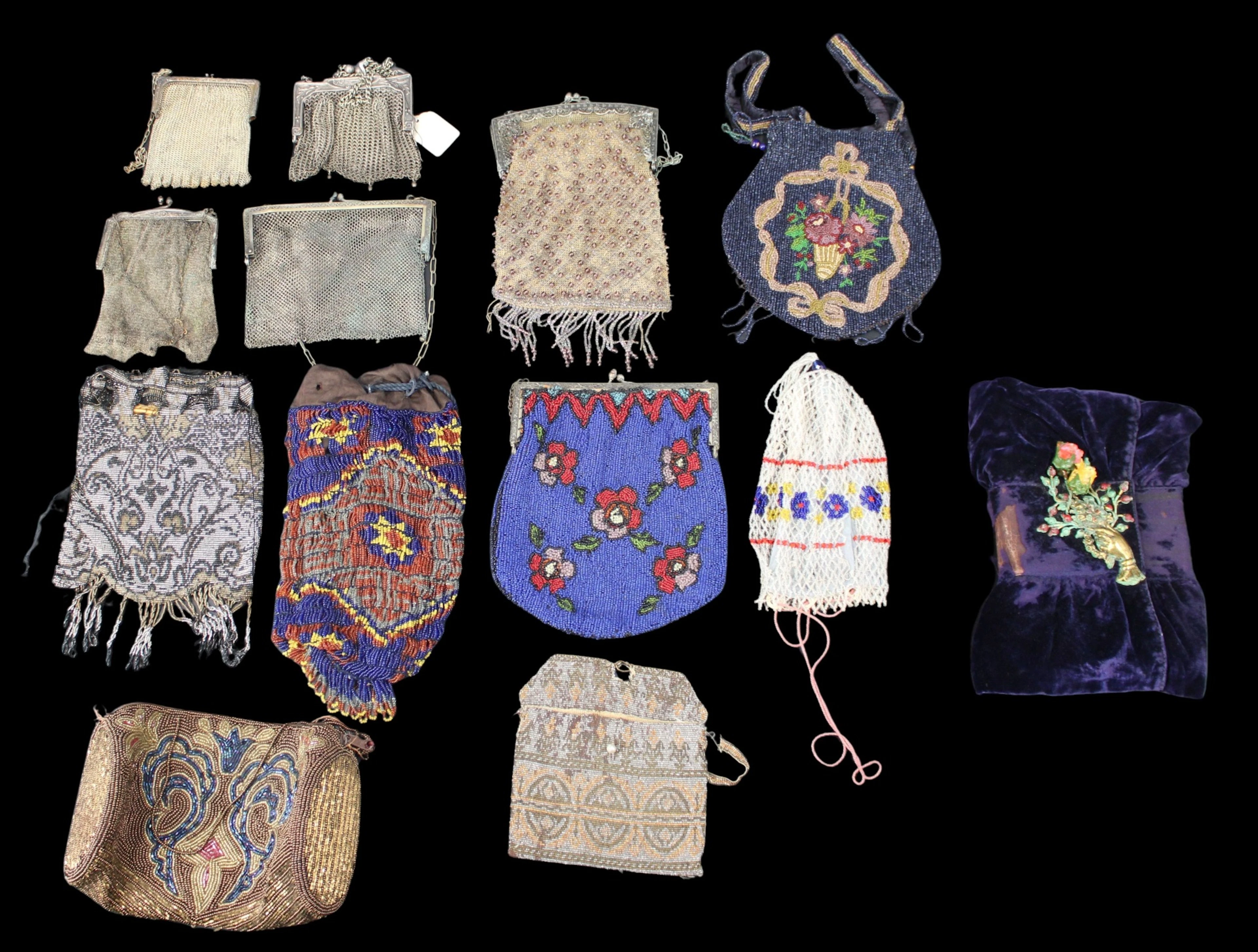 Group of (13) Vintage/Antique Beaded Minaudieres.