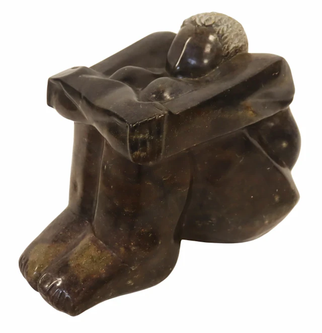Signed R. Manzi Stone Figural Sculpture.