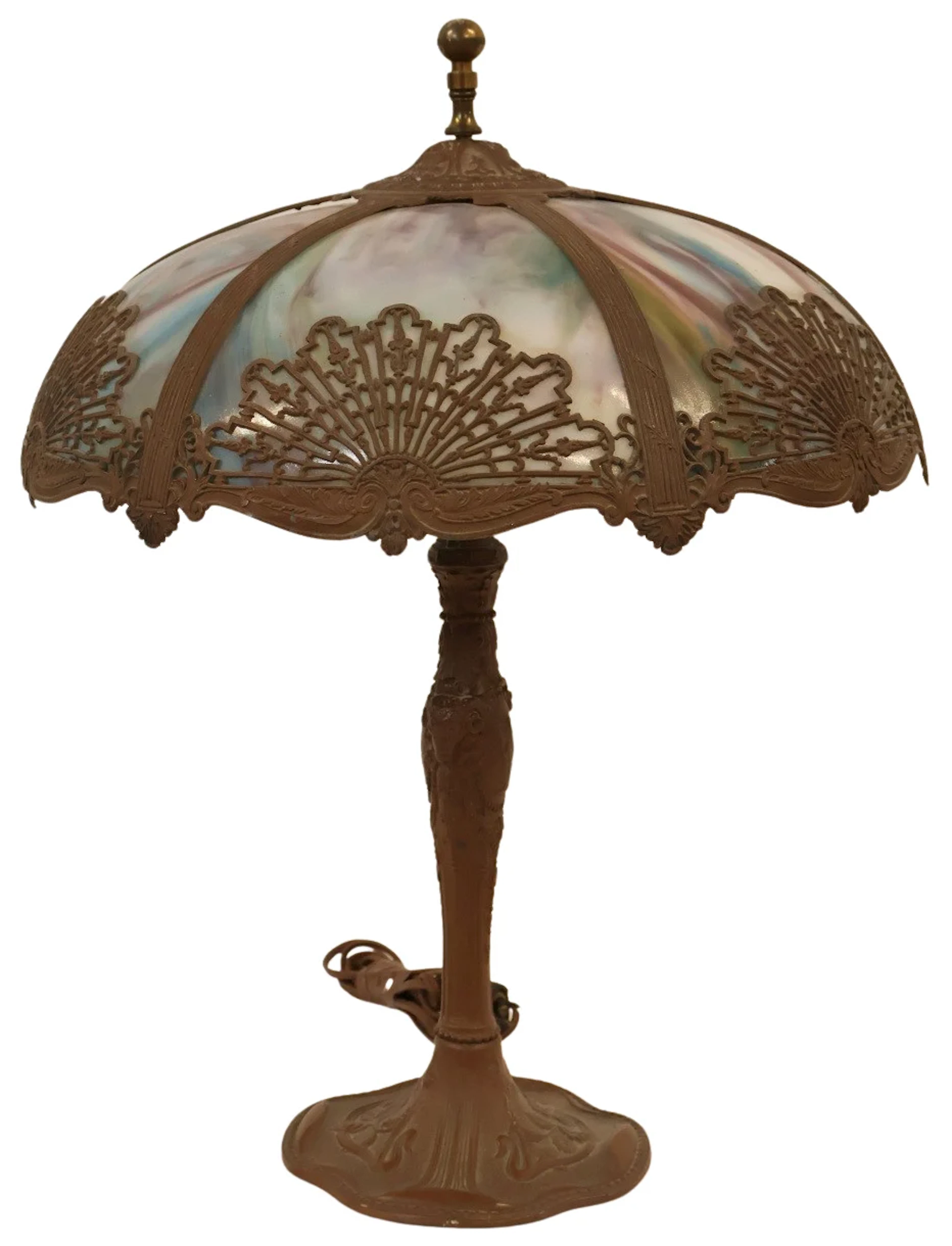 Arts & Crafts Slag Glass Table Lamp.