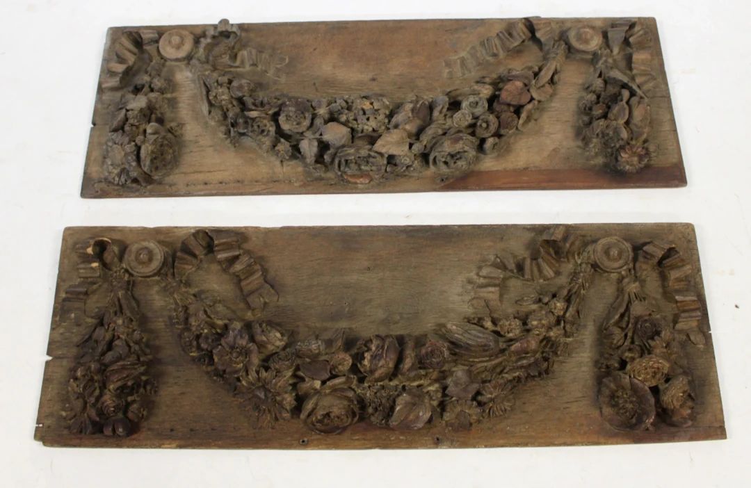 2 Antique, Finely & Highly Carved Architectural