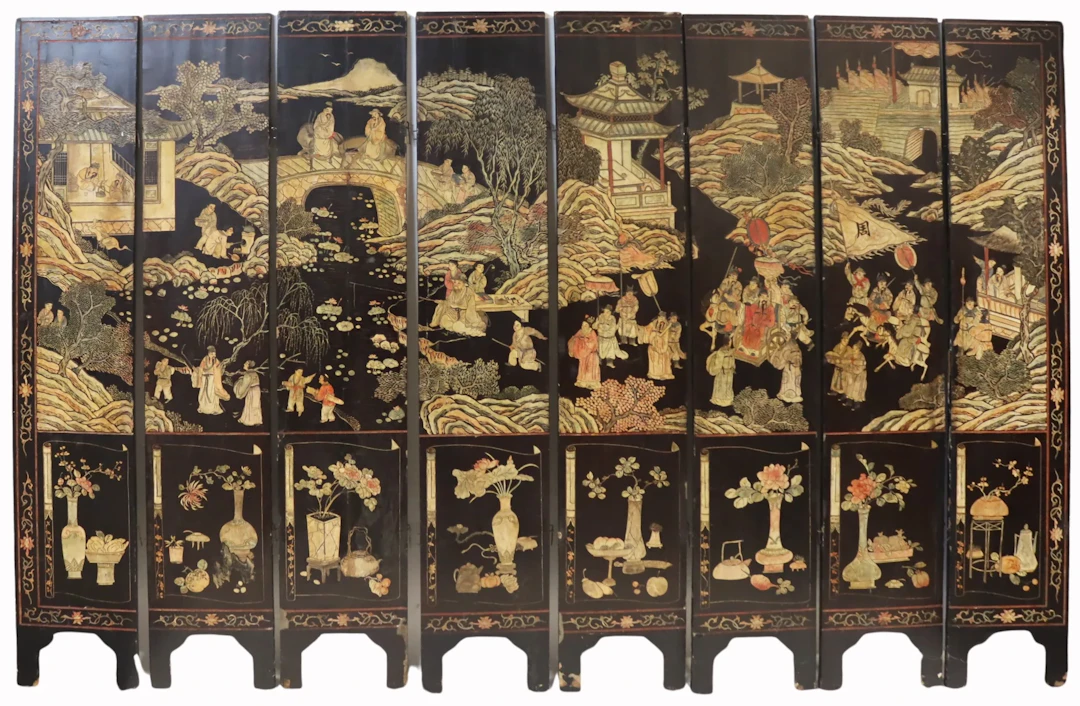 Chinese 8-Panel Coromandel Floor Screen.