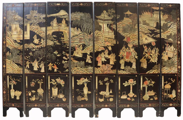 Chinese 8-Panel Coromandel Floor Screen.