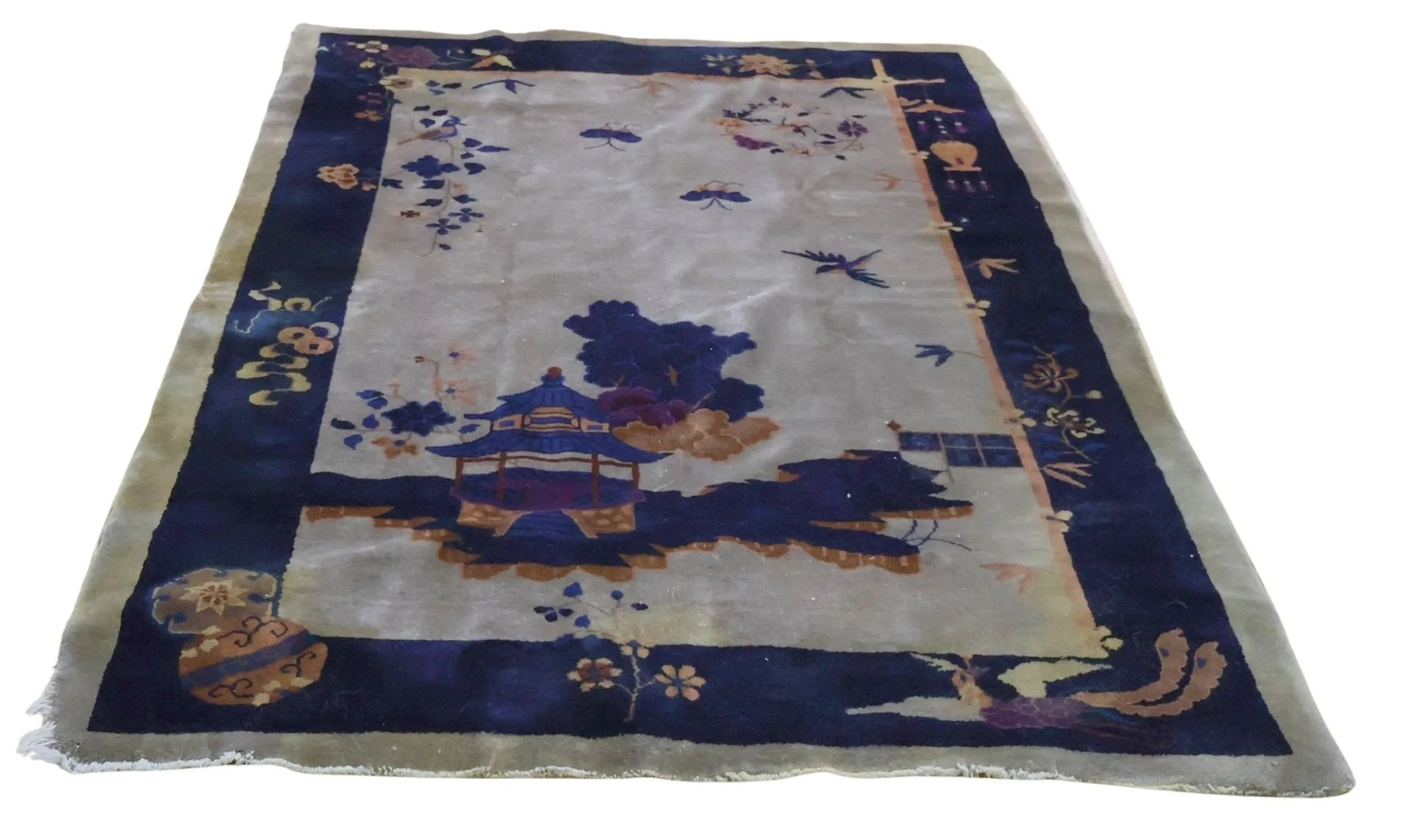 Art Deco And Finely Hand Knotted Chinese Carpet