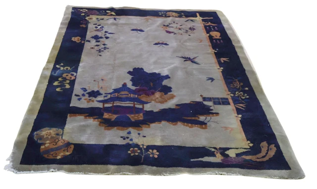Art Deco And Finely Hand Knotted Chinese Carpet