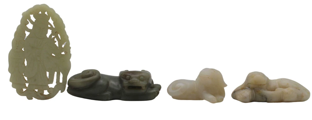 (4) Chinese Jade or Hardstone Figural Carvings.