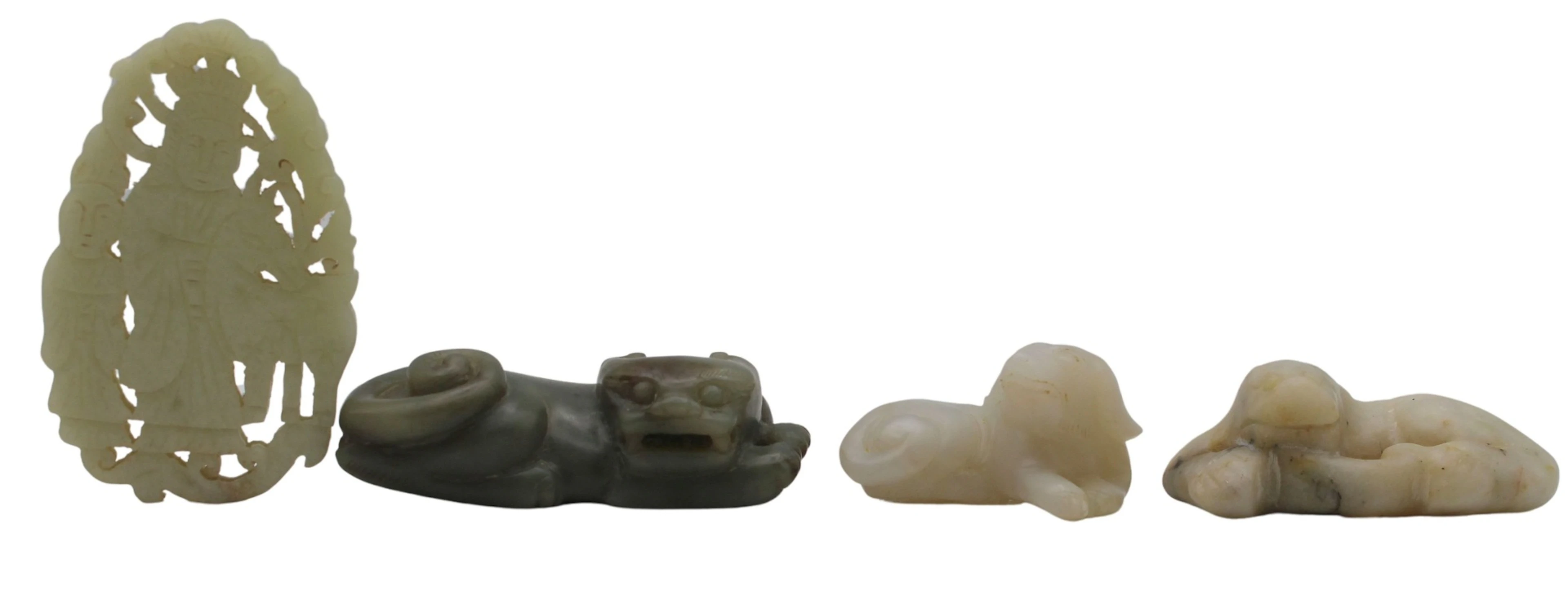 (4) Chinese Jade or Hardstone Figural Carvings.