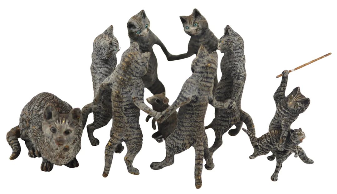 Austrian Cold Painted Bronze Cat Collection.