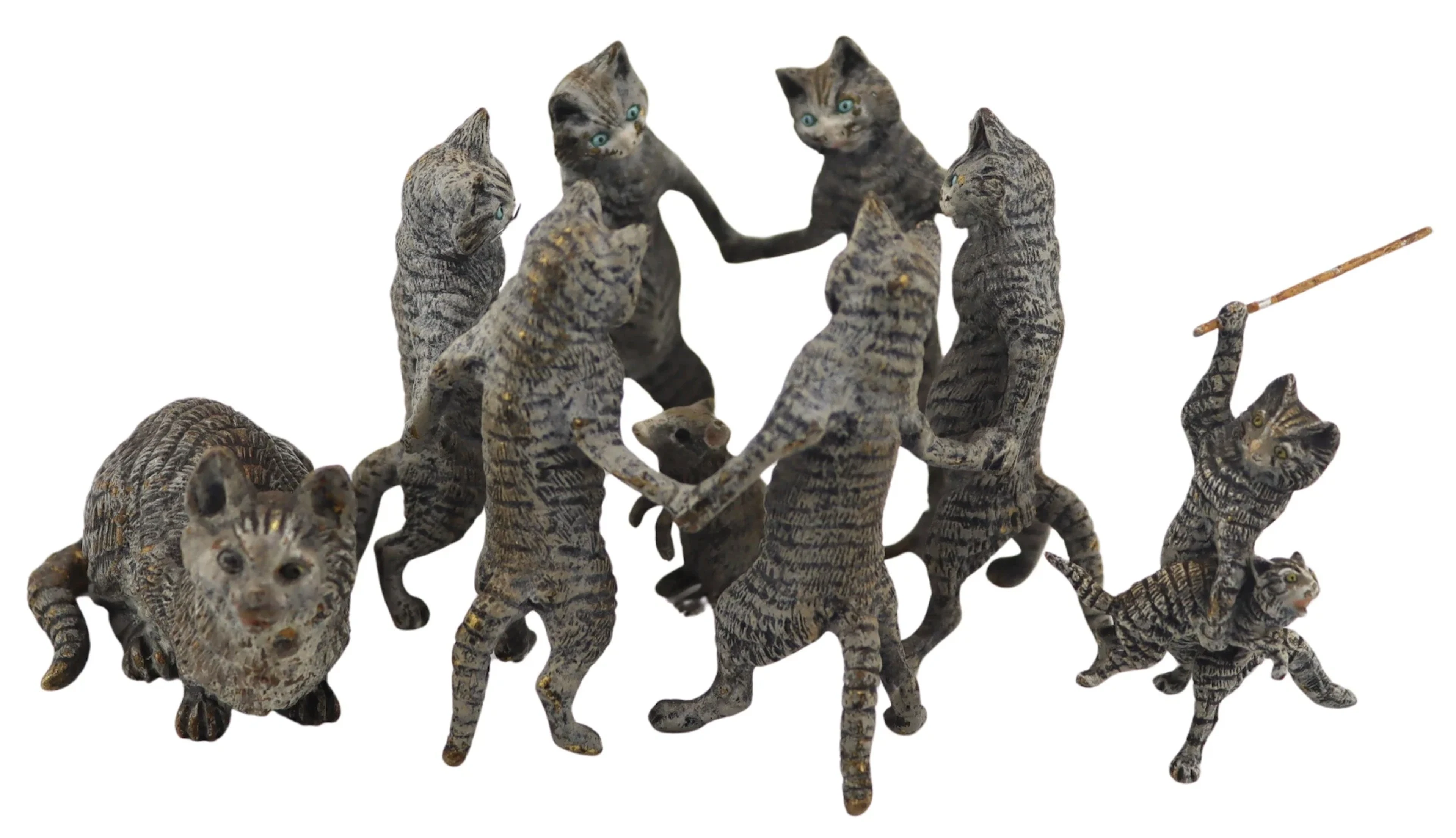 Austrian Cold Painted Bronze Cat Collection.