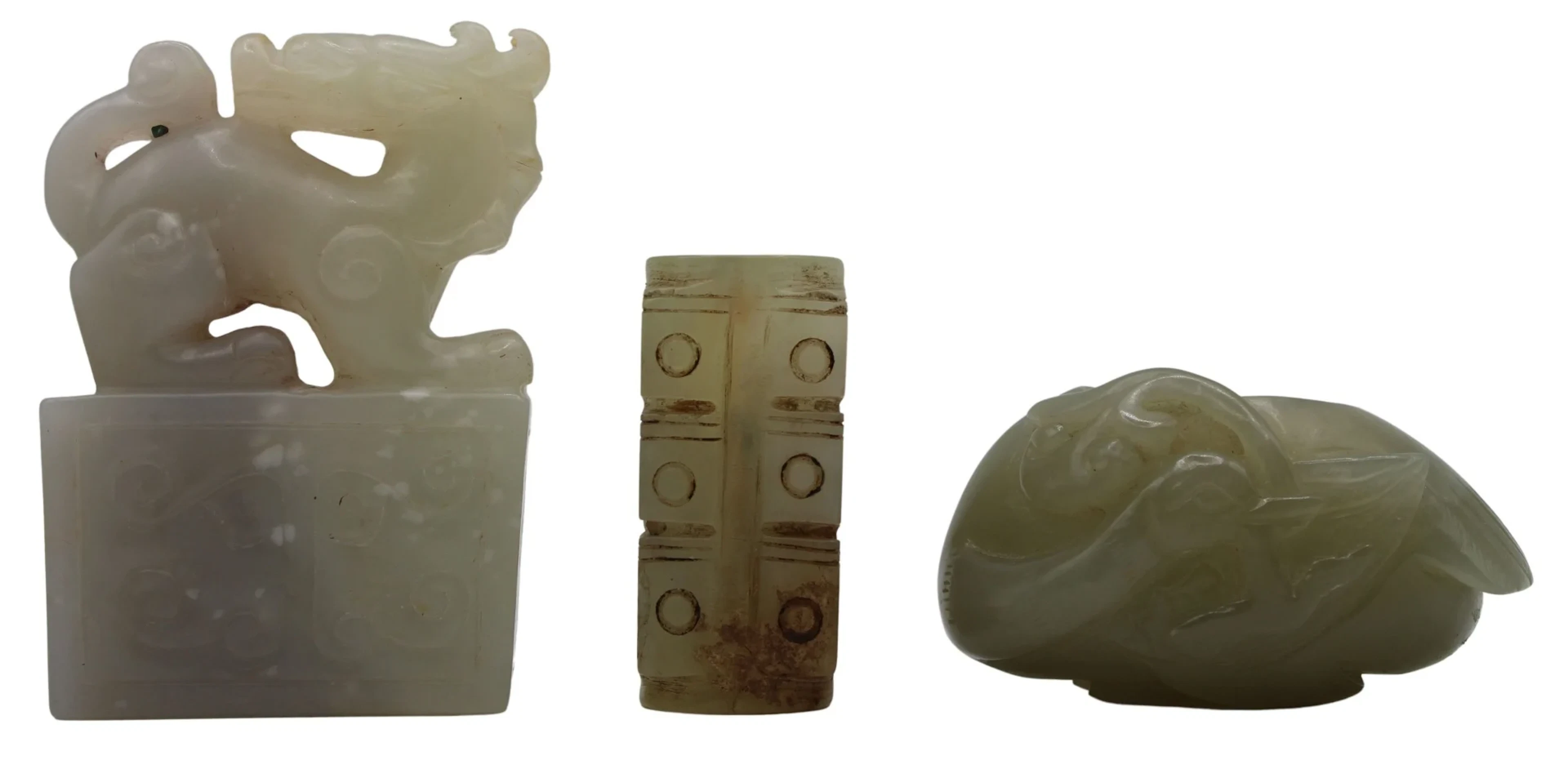 (3) Small Chinese Jade Carvings.