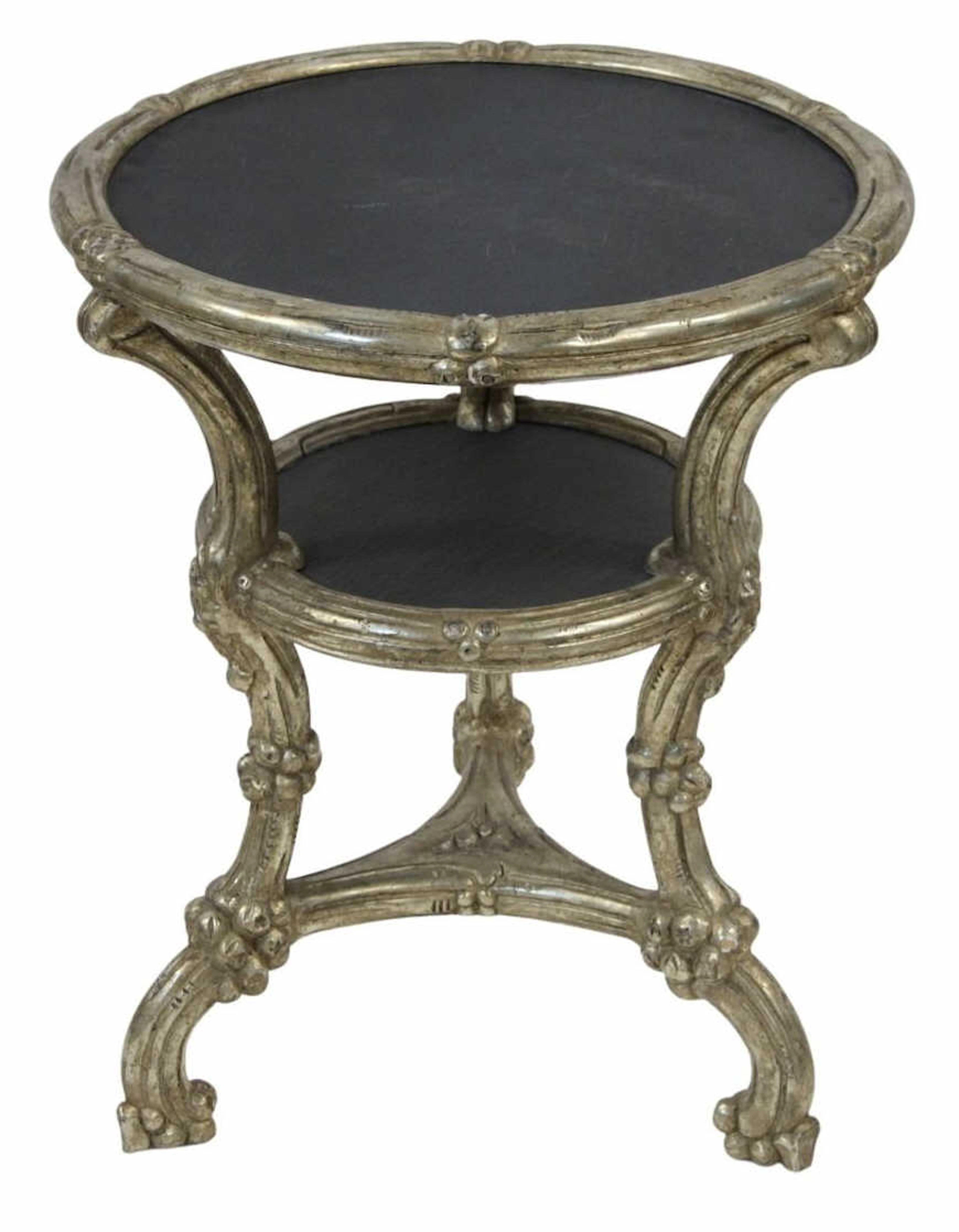Vintage Carved Giltwood Table with Slate Inserts.