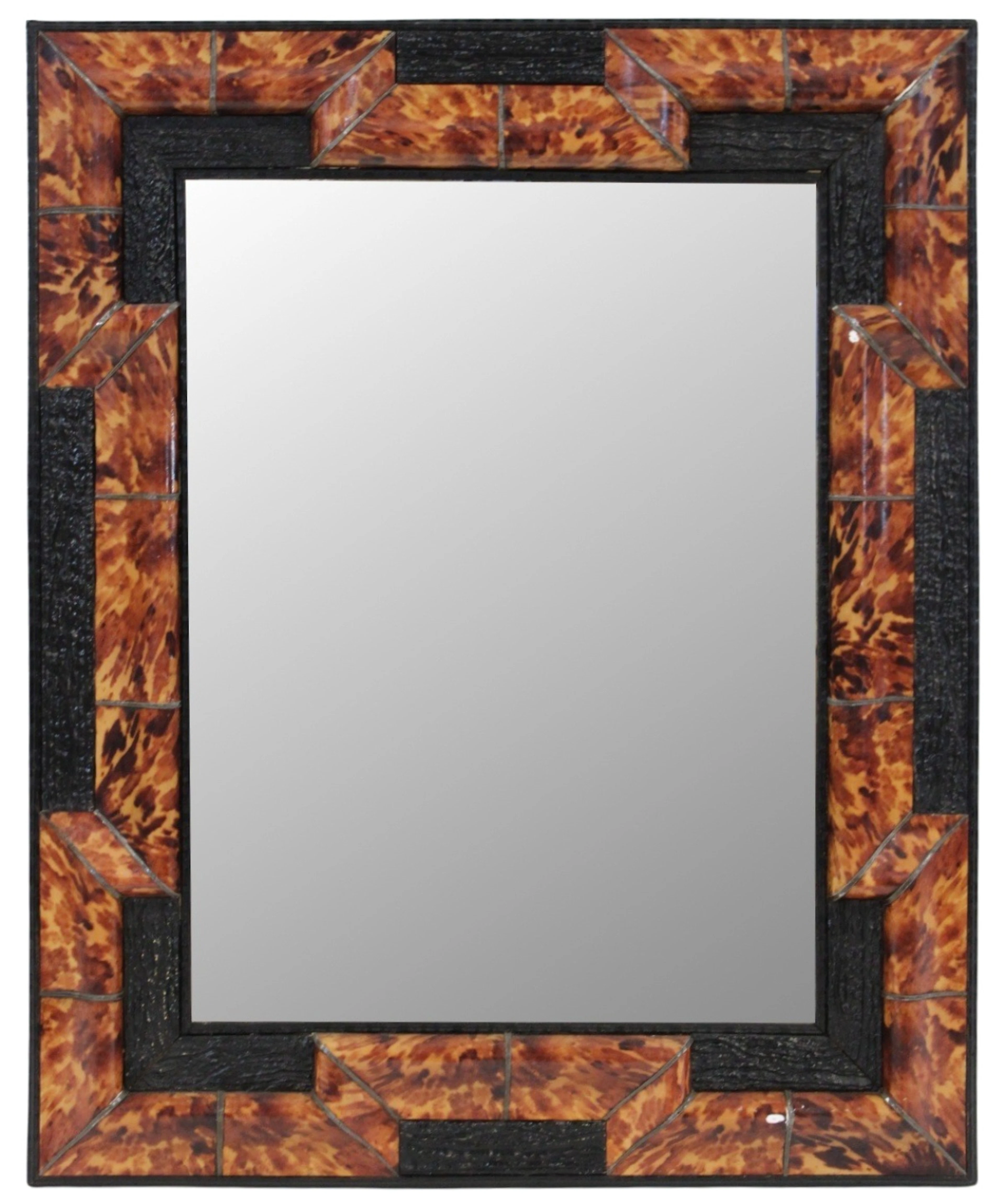Vintage Faux Tortoise Shell Mirror.