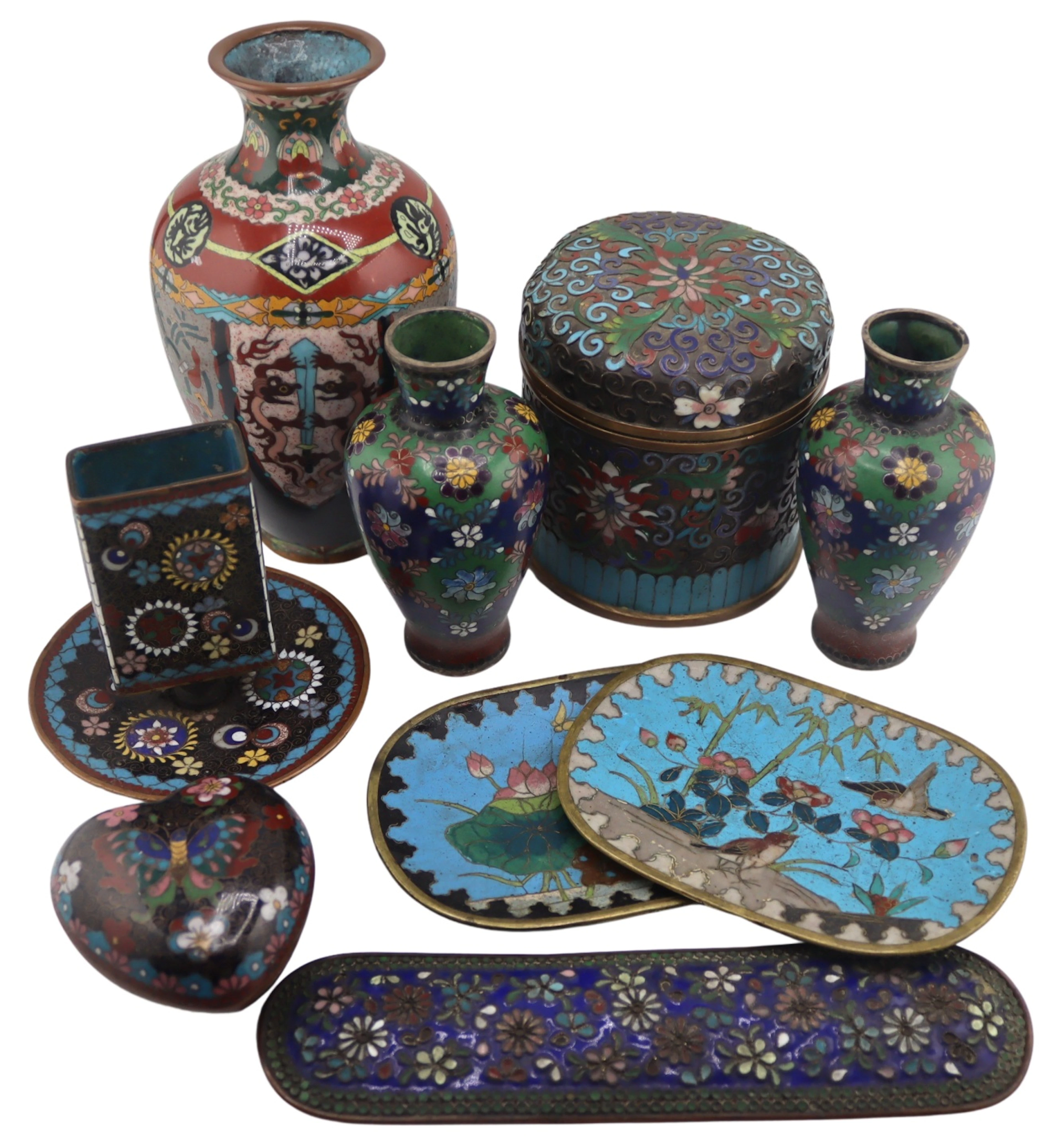 Collection of Chinese Cloisonne Objects.
