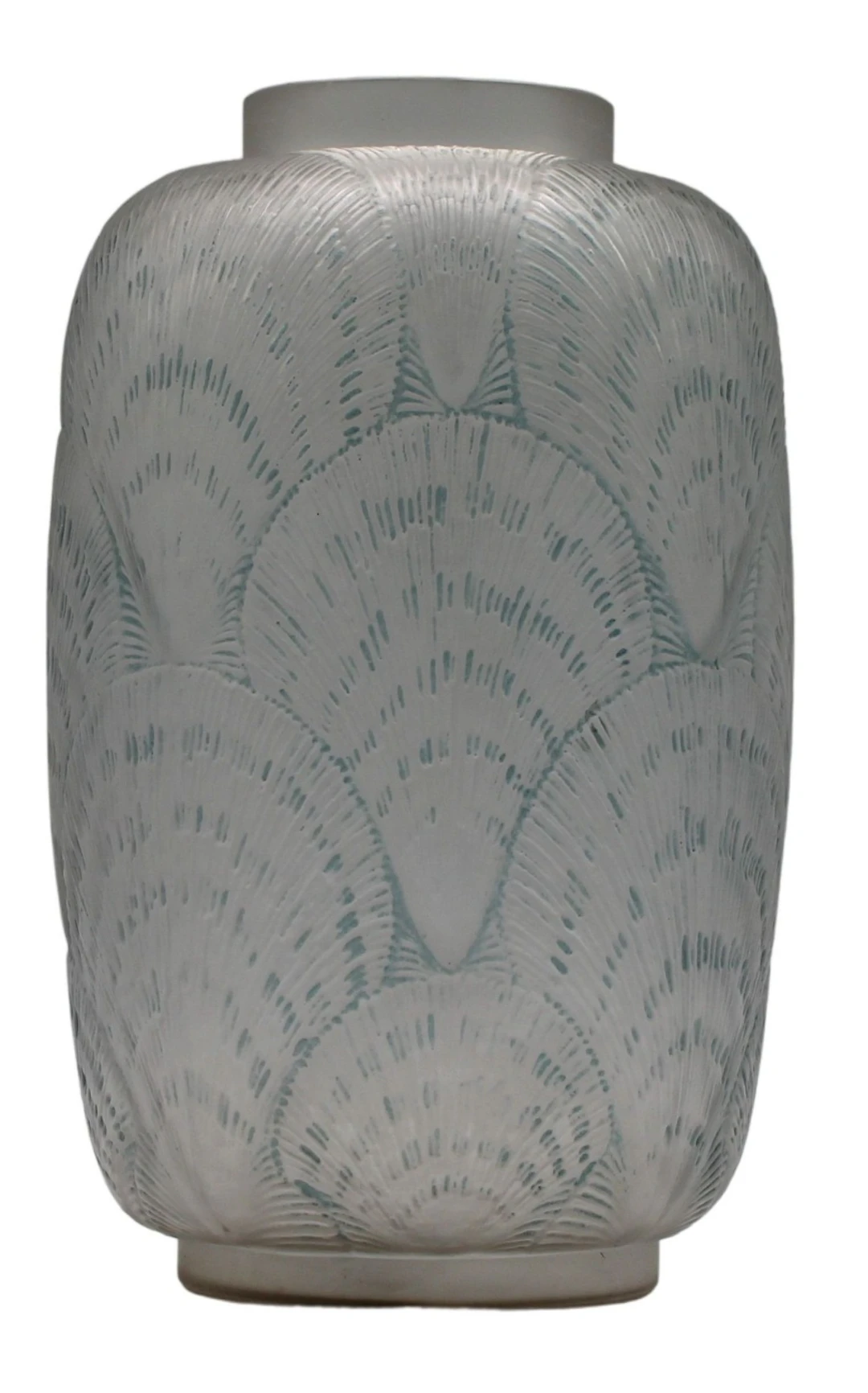R.LALIQUE Signed Early Coquilles Glass Vase.