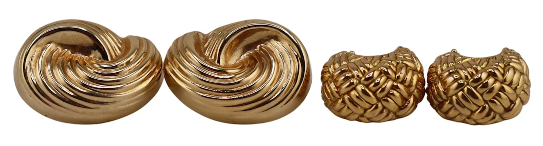 JEWELRY. (2) Pair of 14kt Gold Earrings.