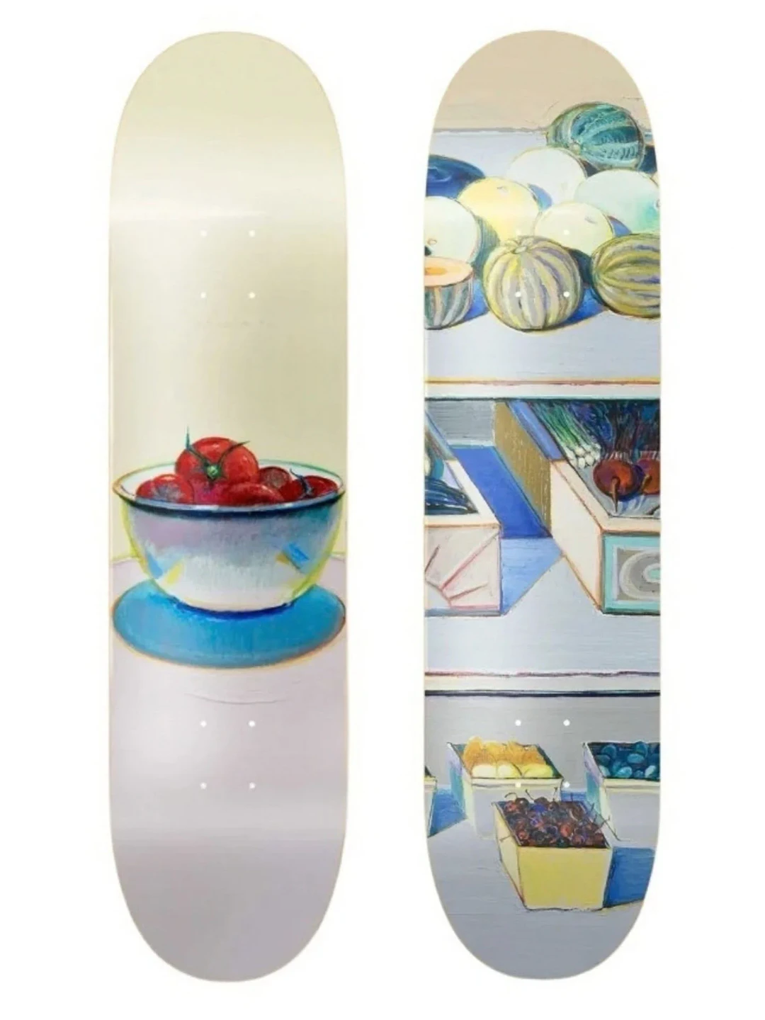 WAYNE THIEBAUD & THE SKATEROOM SKATEBOARD DECKS.