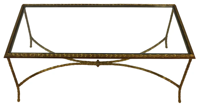 French Charles et Fils Gilt Bronze Coffee Table.