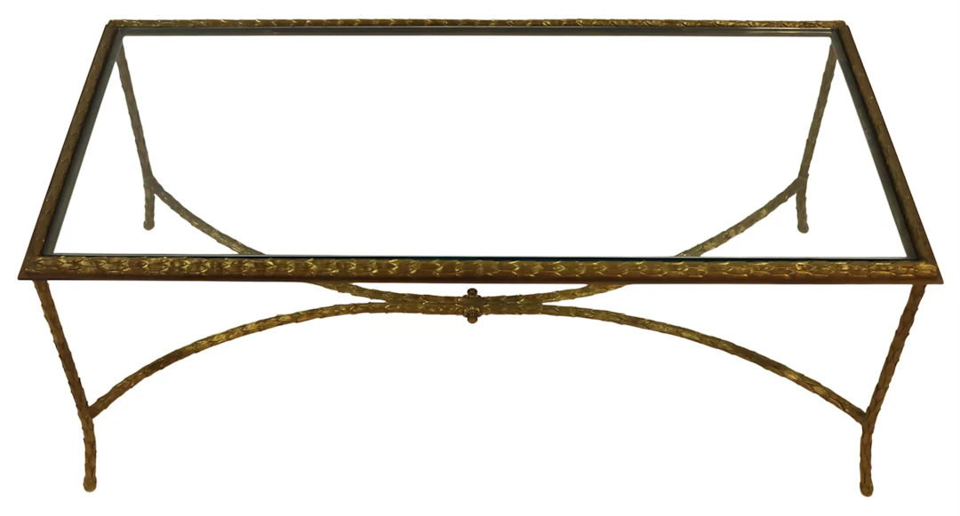 French Charles et Fils Gilt Bronze Coffee Table.
