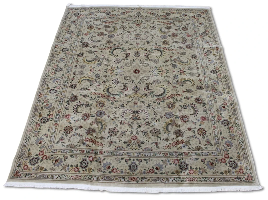 Vintage And Finely Hand Knotted Carpet.
