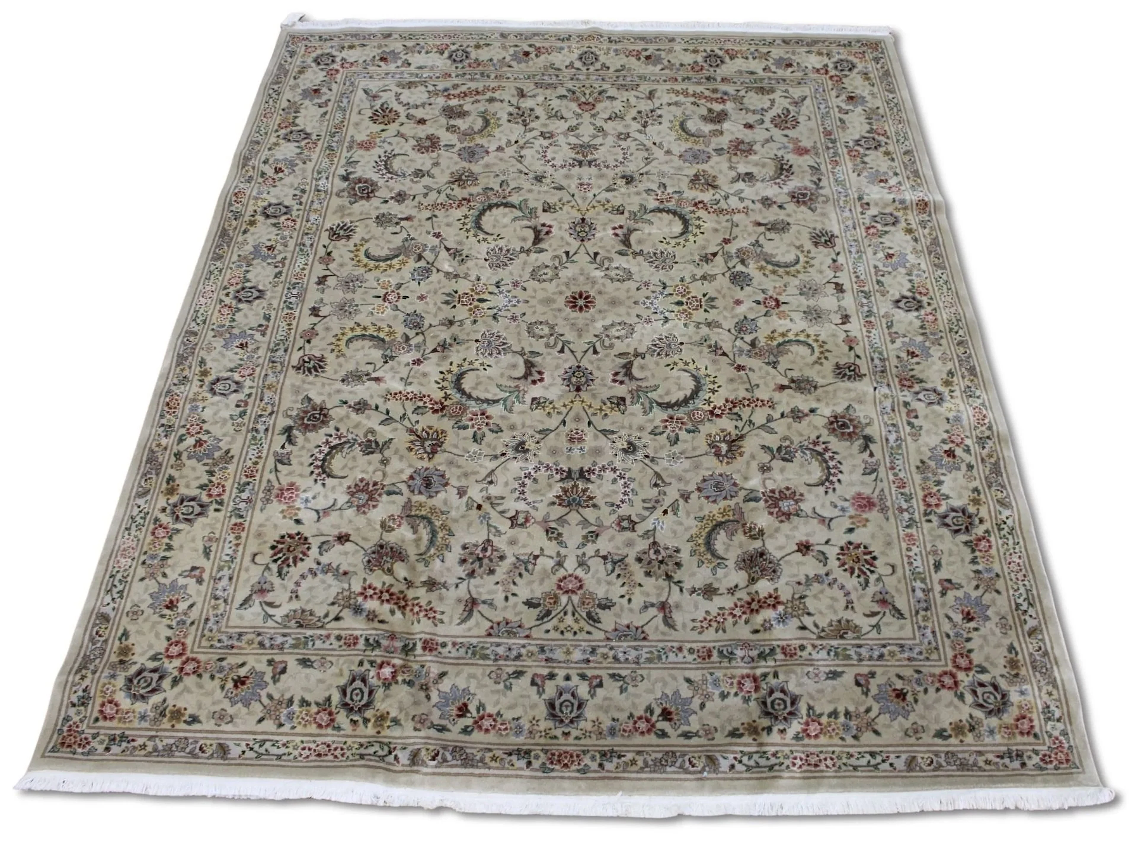 Vintage And Finely Hand Knotted Carpet.
