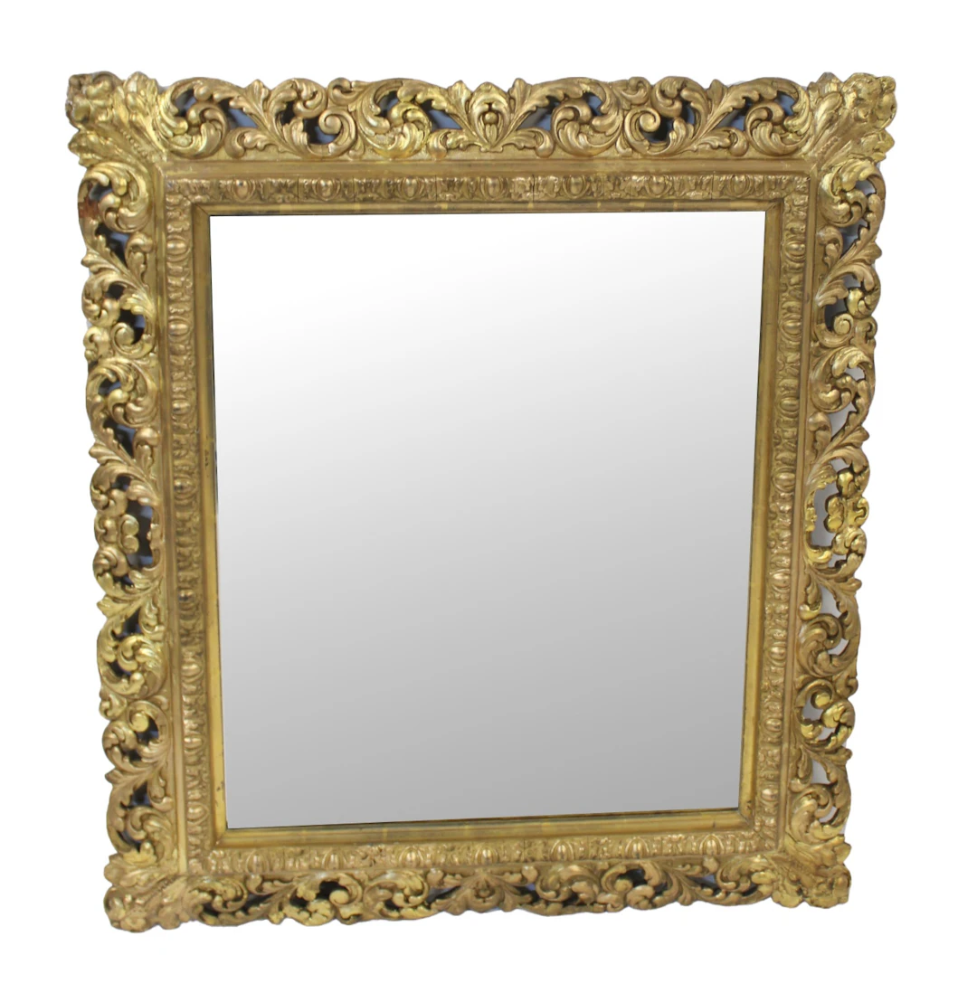 Antique Finely Carved Giltwood Fame as a Mirror.