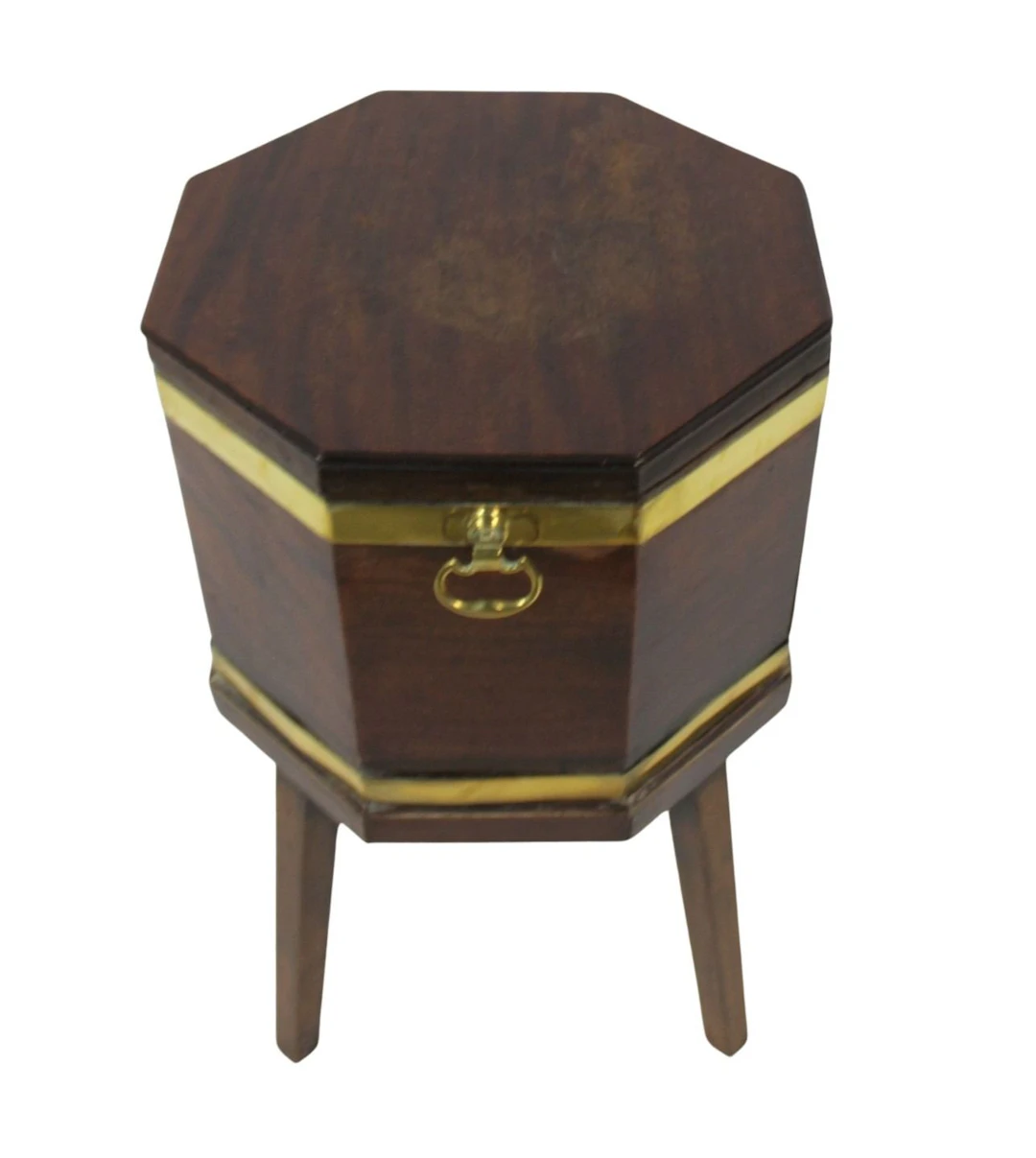 Antique Brass Mounted Mahogany Cellarette.