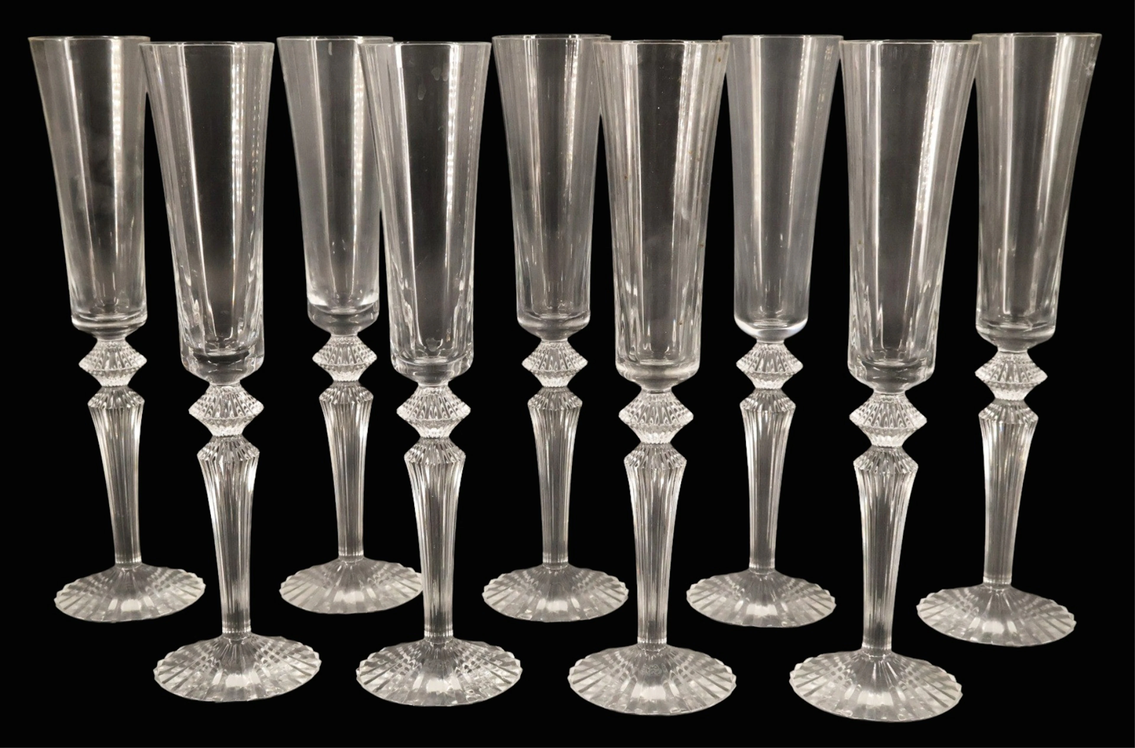 9 Baccarat Mille Nuits Flutissimo Champagne Flutes