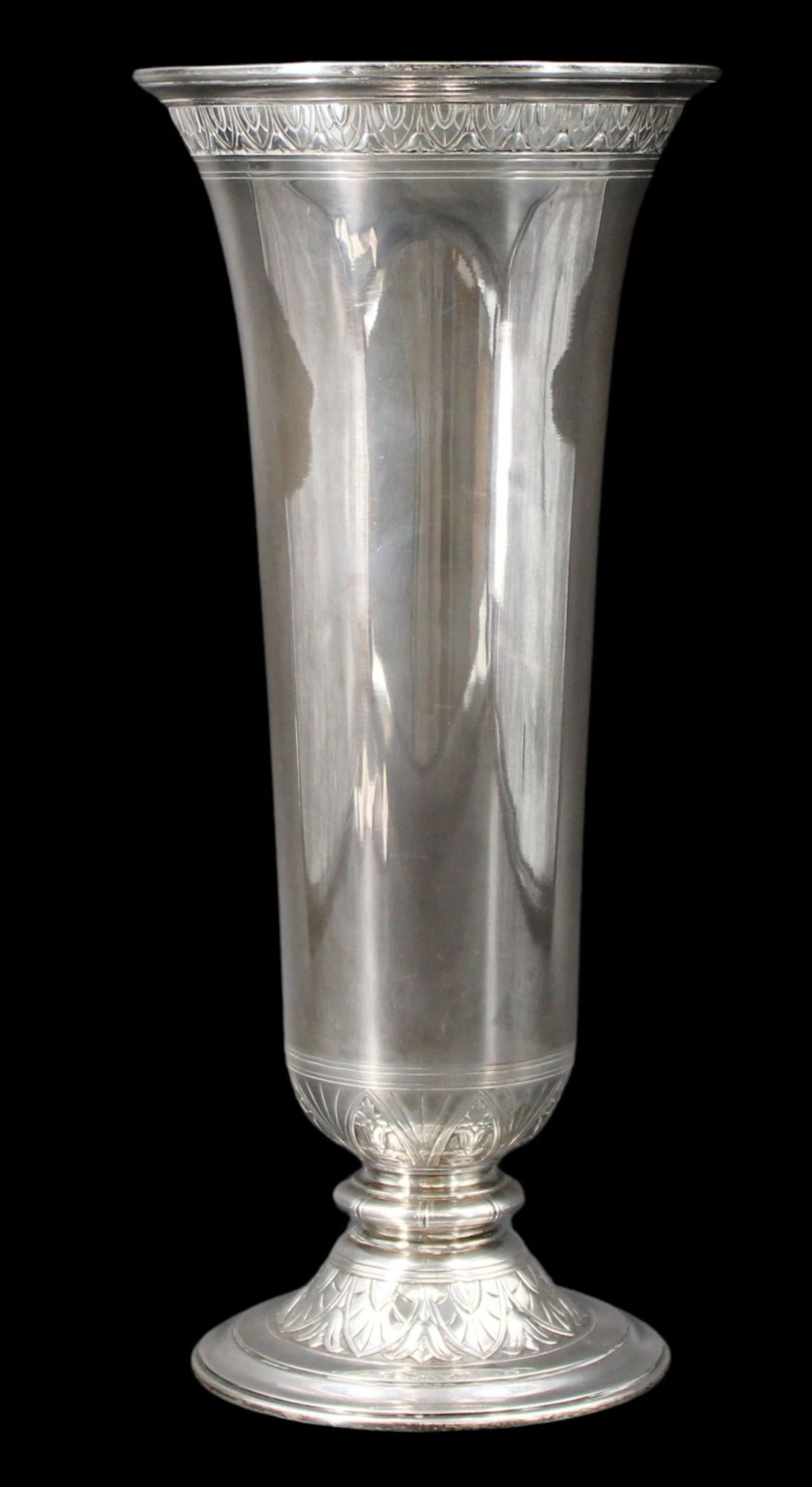 STERLING. Tall Tiffany & Co Sterling Pedestal Vase
