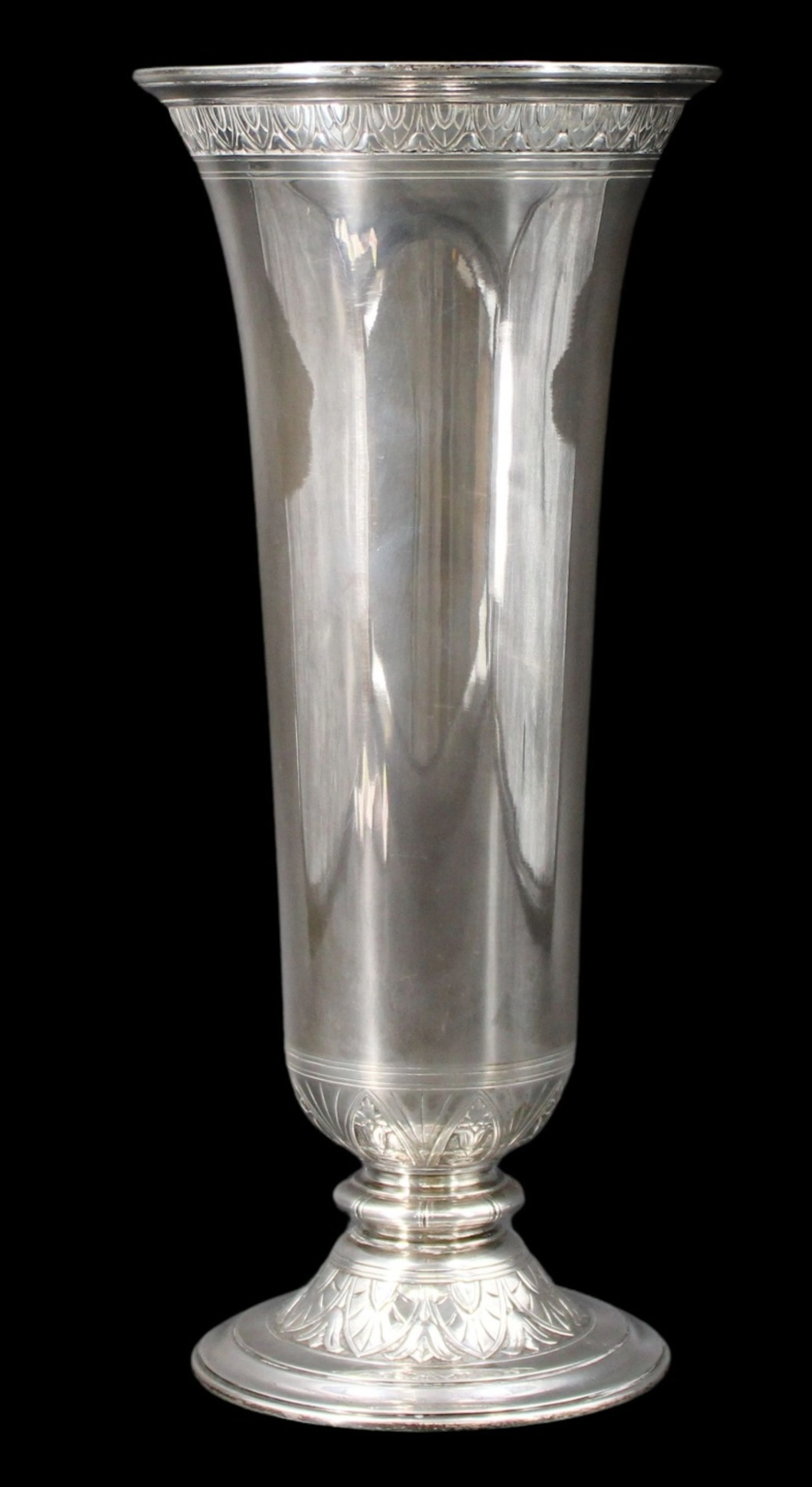 STERLING. Tall Tiffany & Co Sterling Pedestal Vase