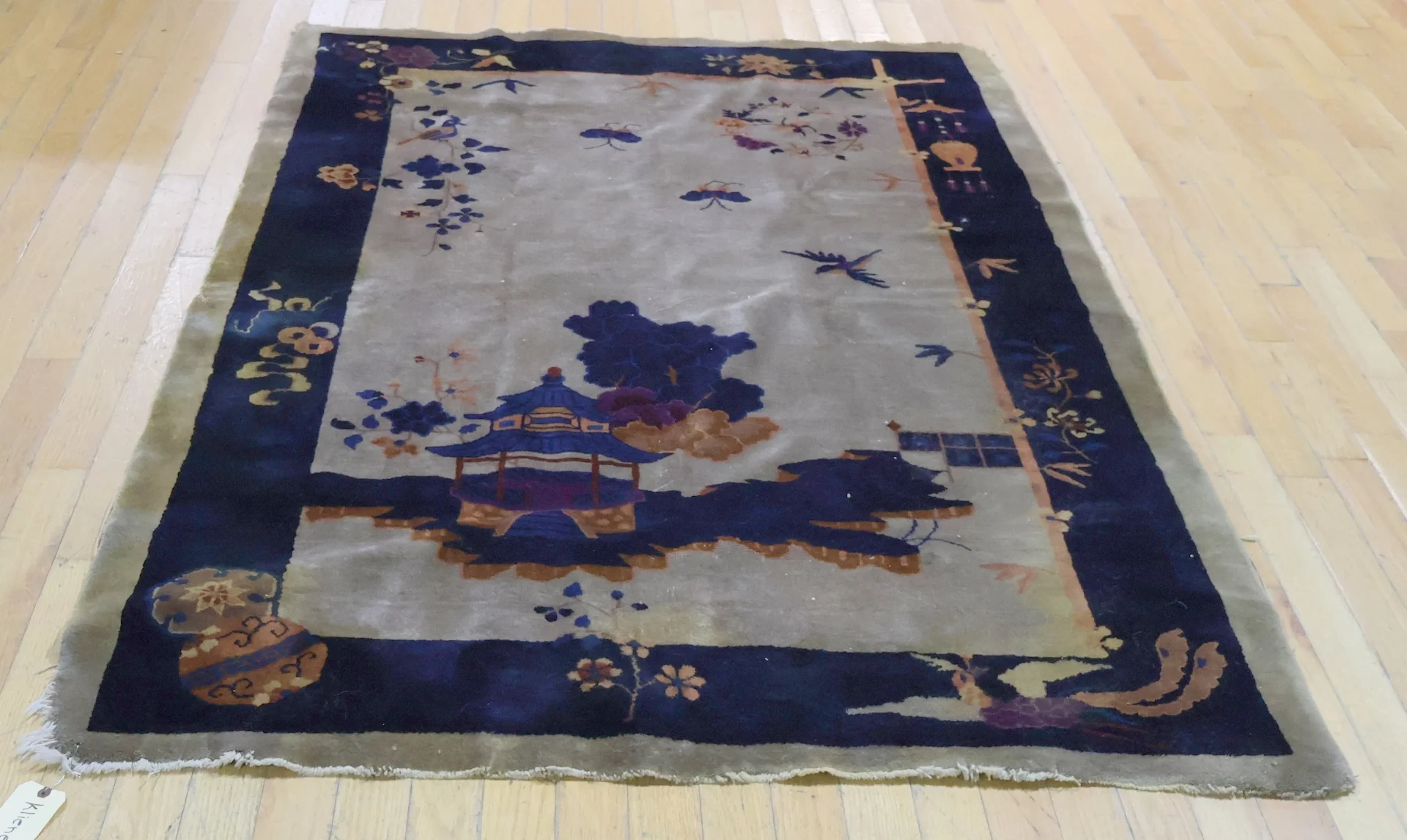 Art Deco And Finely Hand Knotted Chinese Carpet