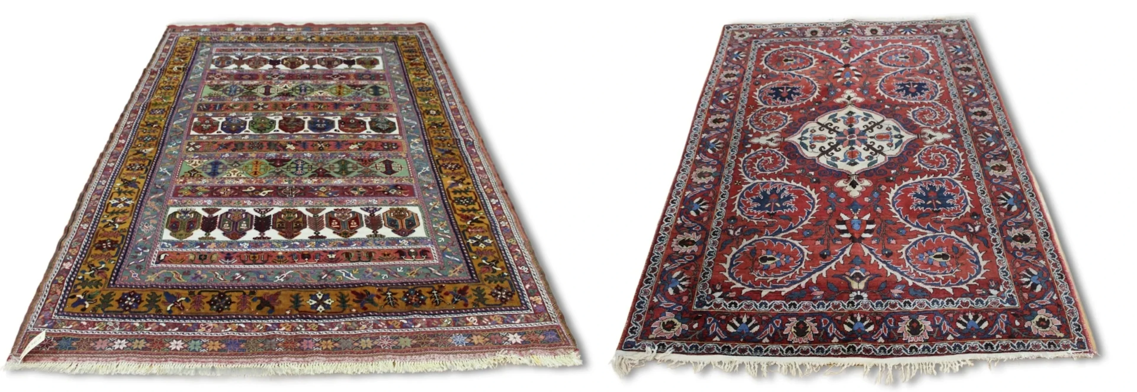 2 Vintage And Finely Hand Knotted Carpets