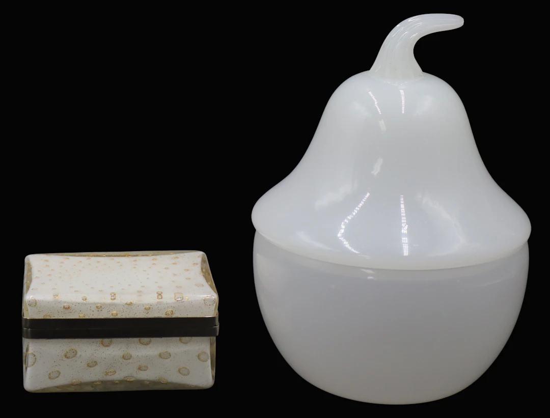 Murano and French Opaline Glass Objects.