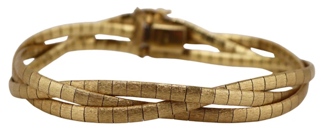 JEWELRY. Italian 18kt Gold Woven Bracelet.